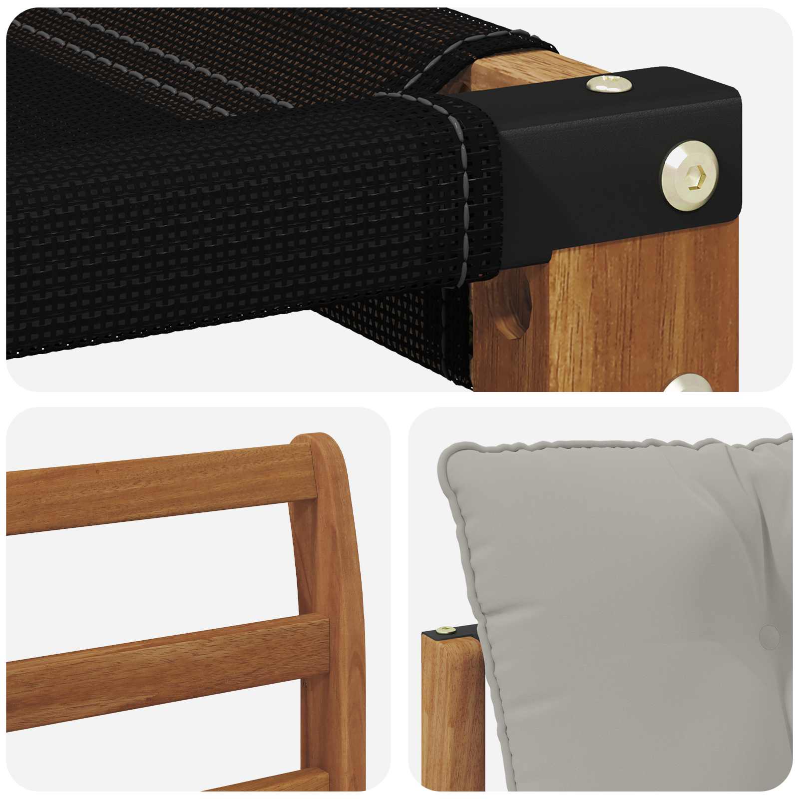 Buiten bankenset Massief Acaciahout en Textilene image 8