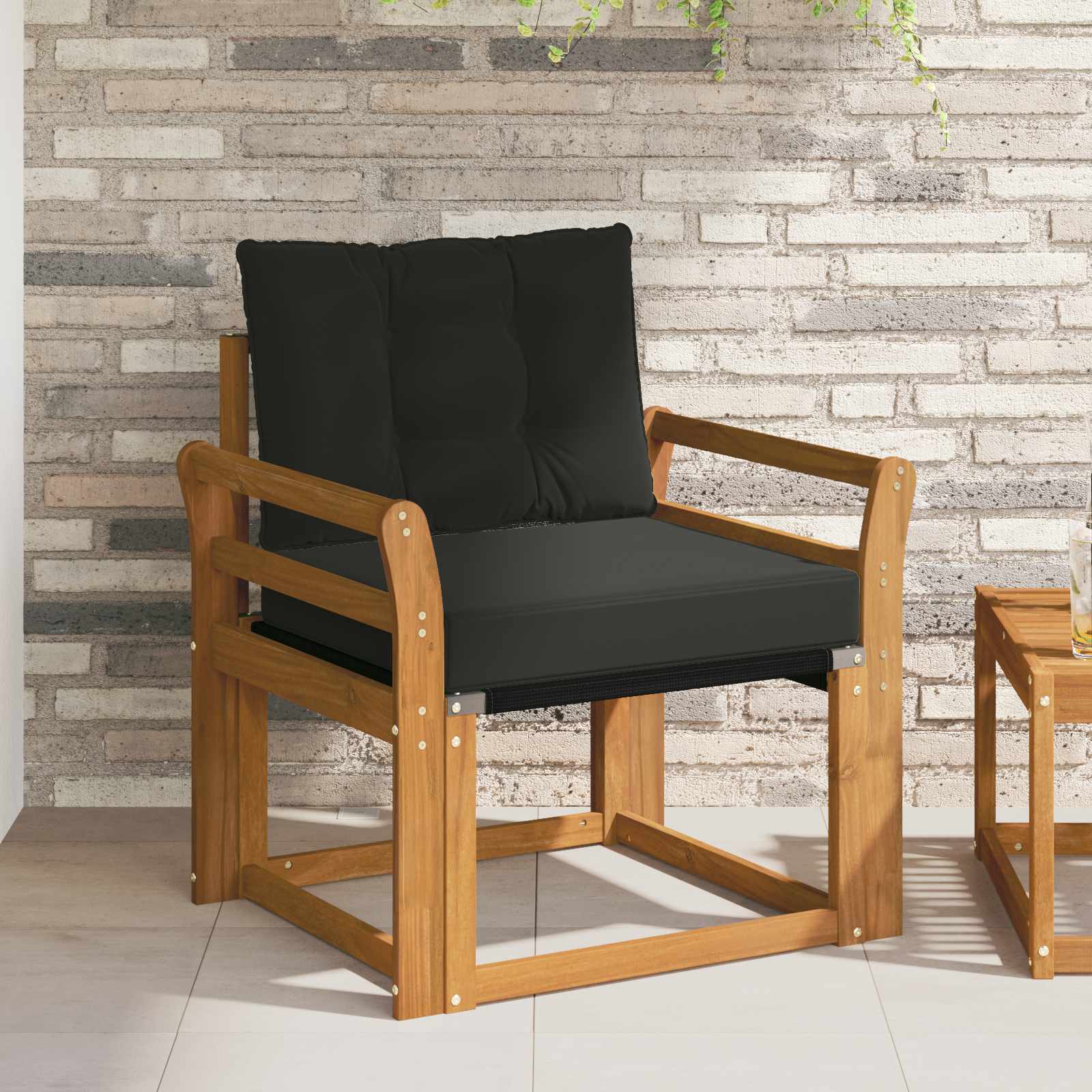 vidaXL 2 Stück Outdoor-Sofagarnitur Massives Akazienholz und Textilene