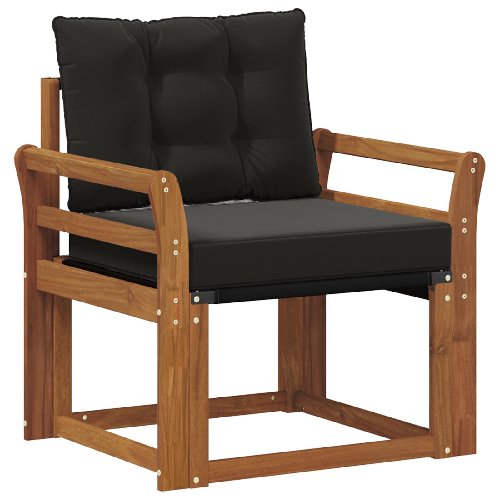 2 Stuk Buiten bankenset Massief Acaciahout en Textilene Naturel image 2