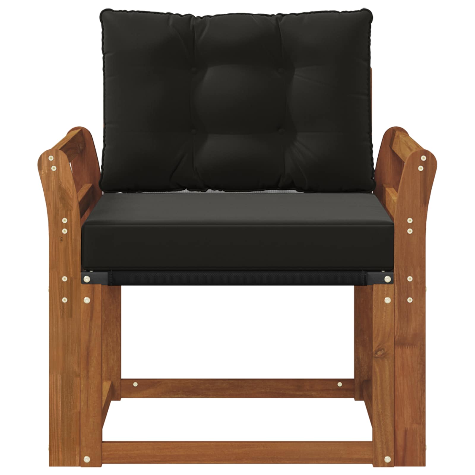 2 Stuk Buiten bankenset Massief Acaciahout en Textilene Naturel image 5