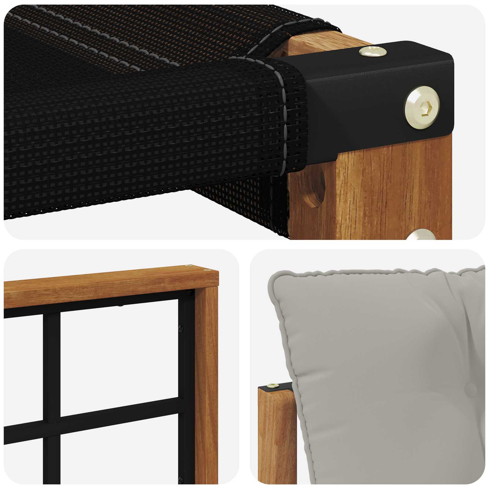 Buiten bankenset Massief Acaciahout en Textilene image 8