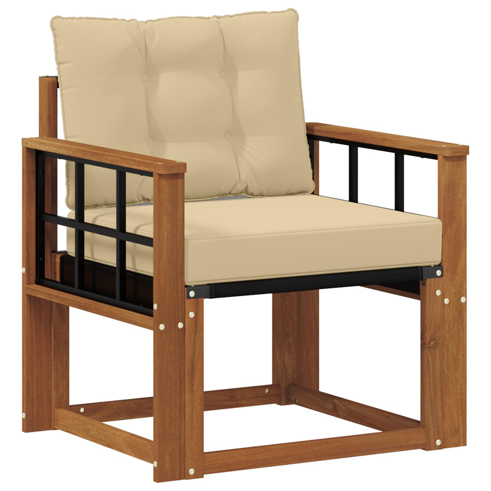 Tuinbank Massief Acaciahout en Textilene Naturel image 2