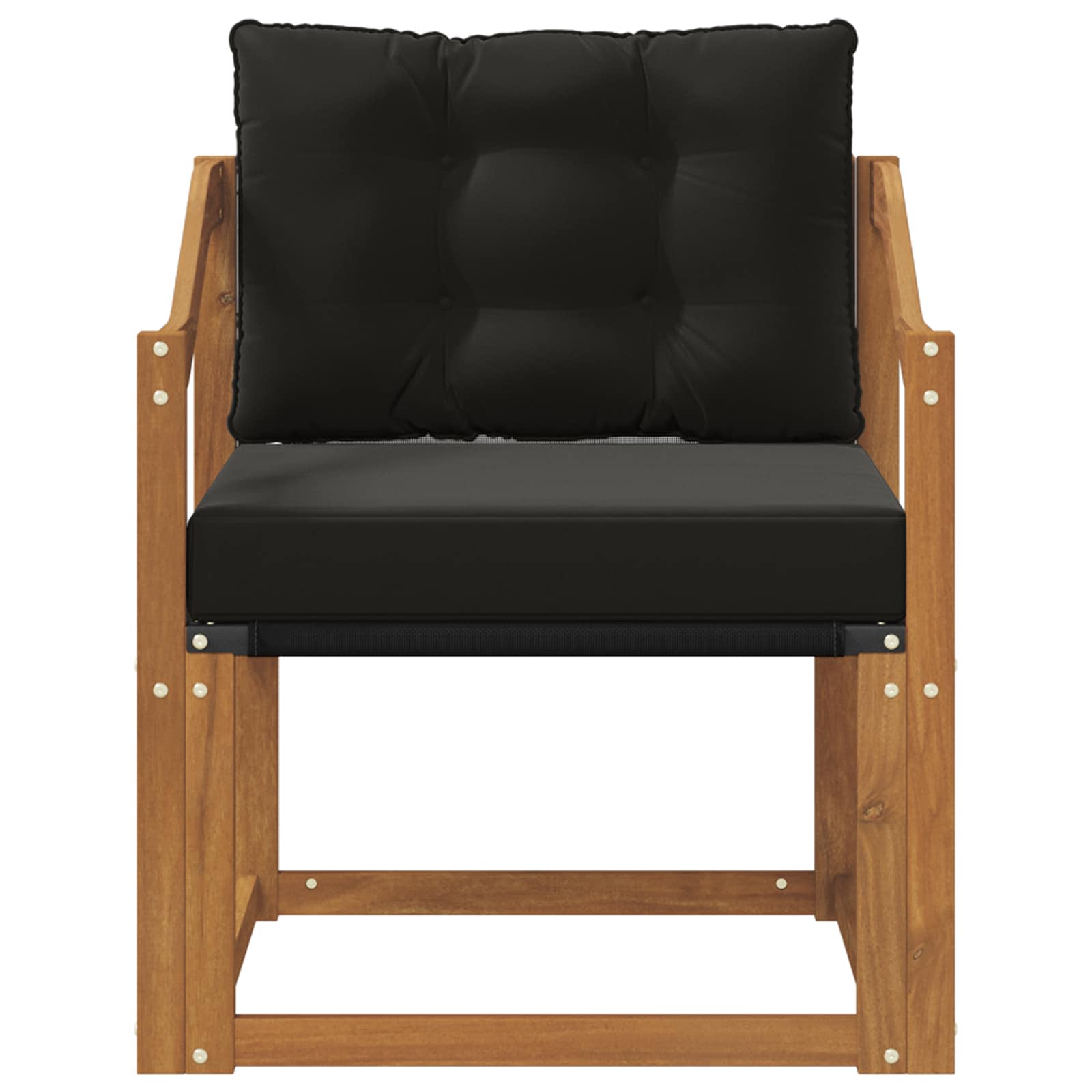 2 Stuk Buiten bankenset Massief Acaciahout en Textilene Naturel image 5