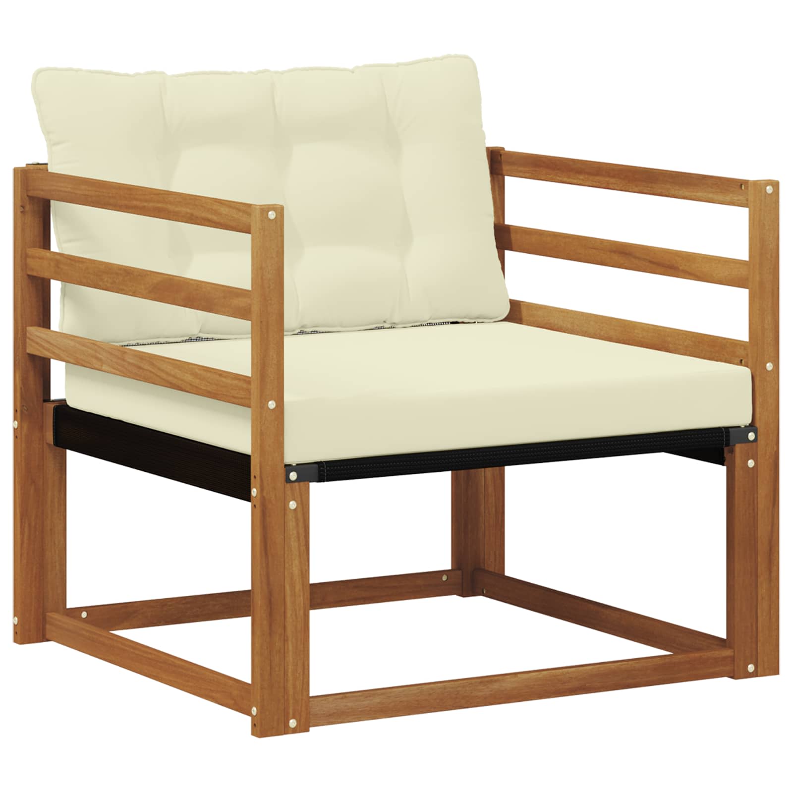 Buiten bankenset Massief Acaciahout en Textilene Naturel image 2