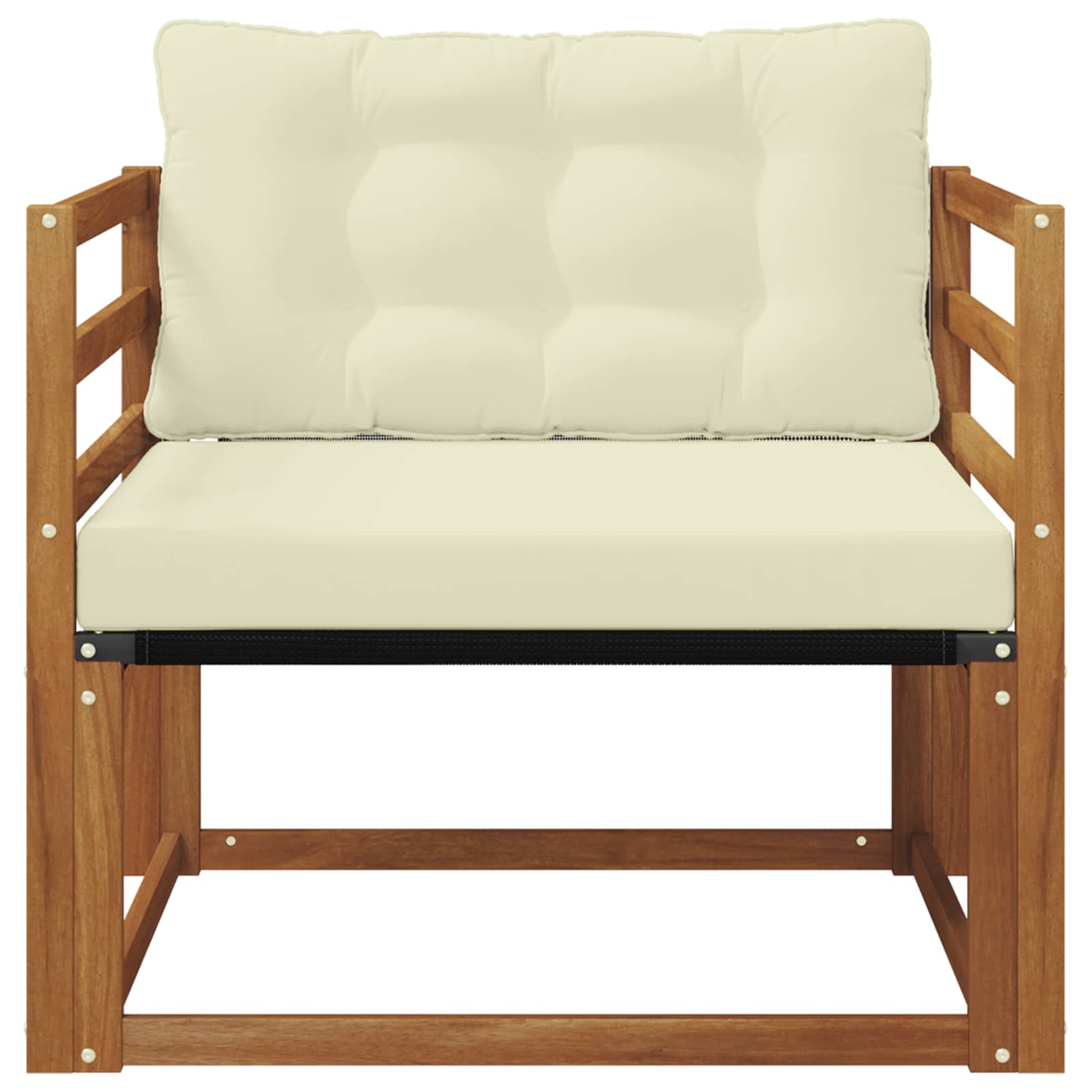 Buiten bankenset Massief Acaciahout en Textilene Naturel image 5