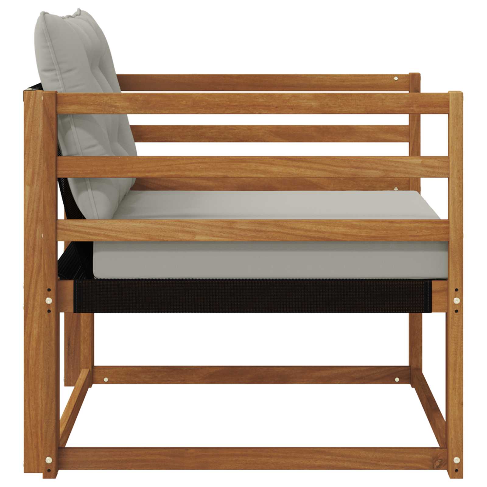 Buiten bankenset Massief Acaciahout en Textilene Naturel image 6