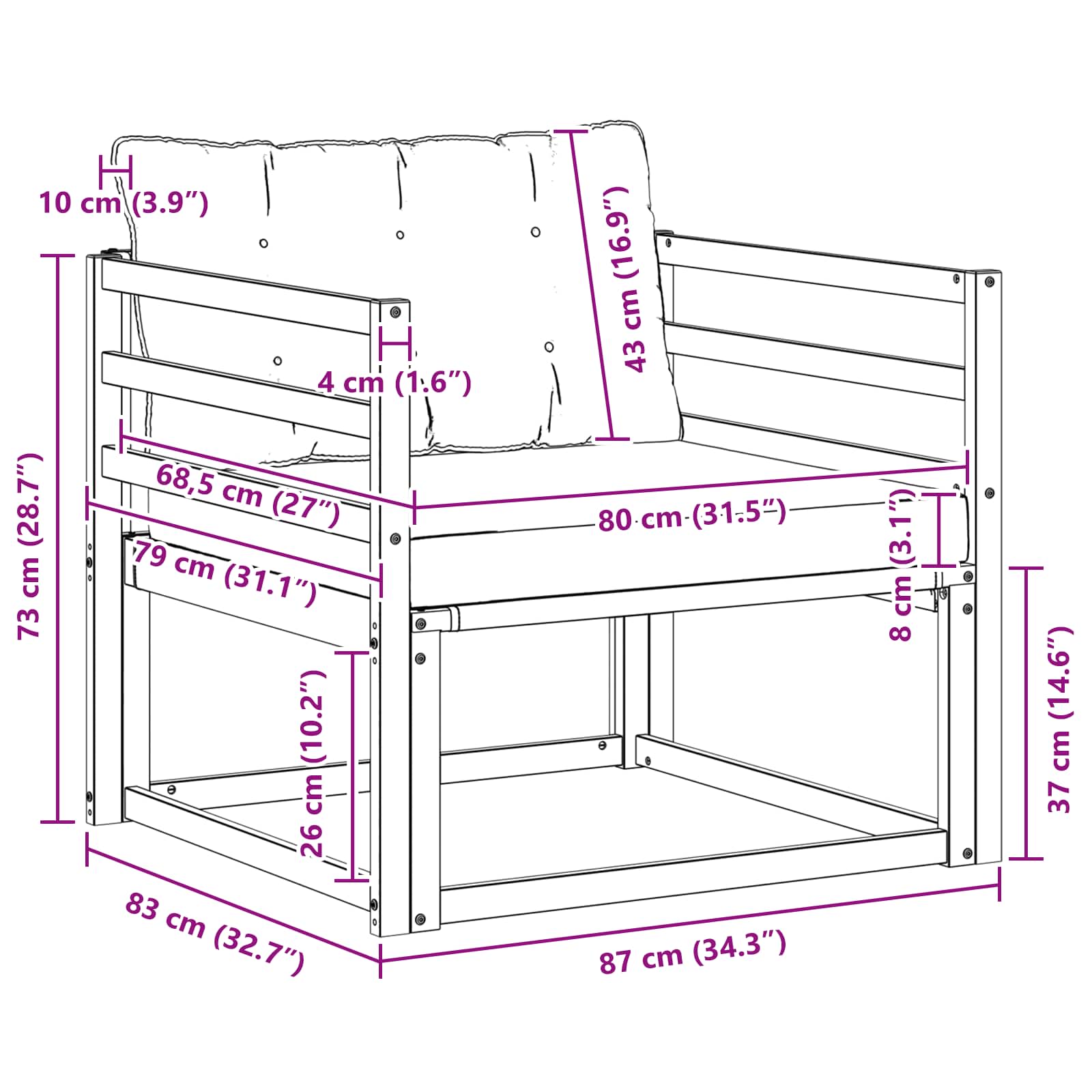 Buiten bankenset Massief Acaciahout en Textilene Naturel image 9