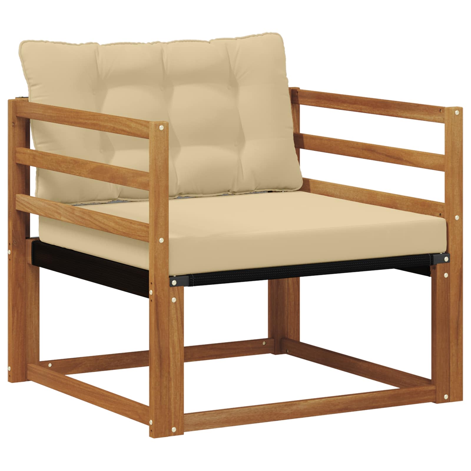 Buiten bankenset Massief Acaciahout en Textilene Naturel image 2