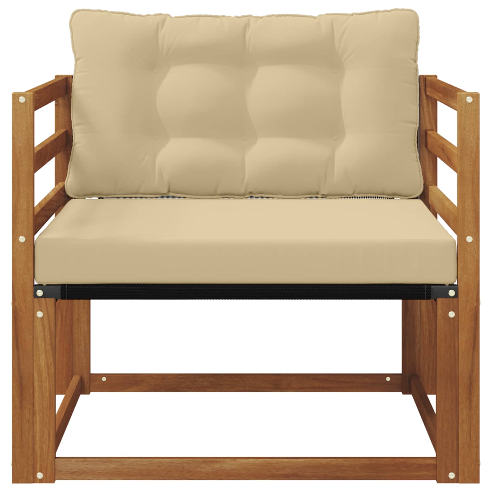 Buiten bankenset Massief Acaciahout en Textilene Naturel image 5