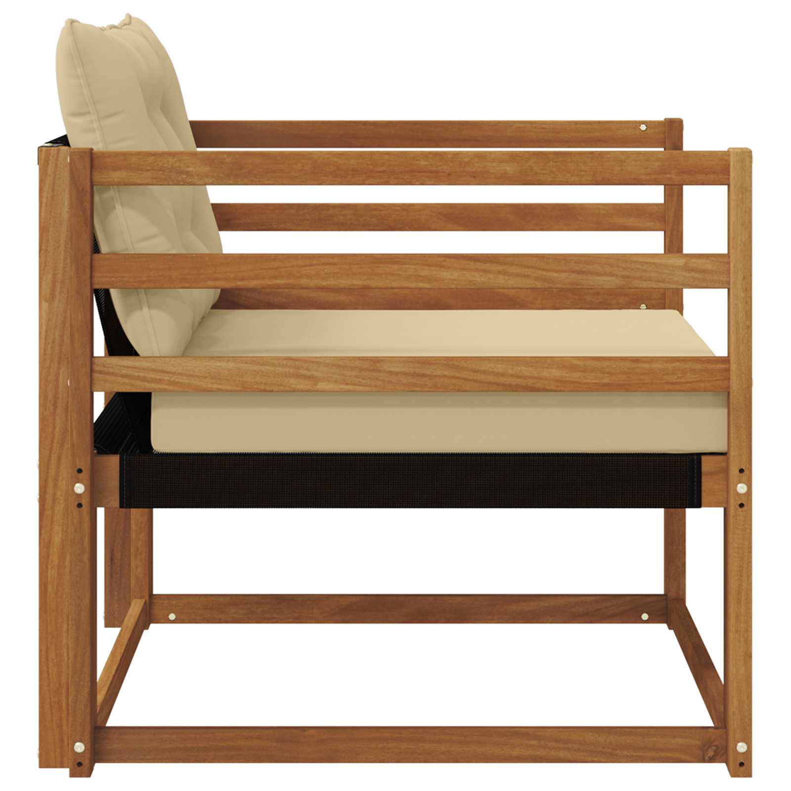 Buiten bankenset Massief Acaciahout en Textilene Naturel image 6