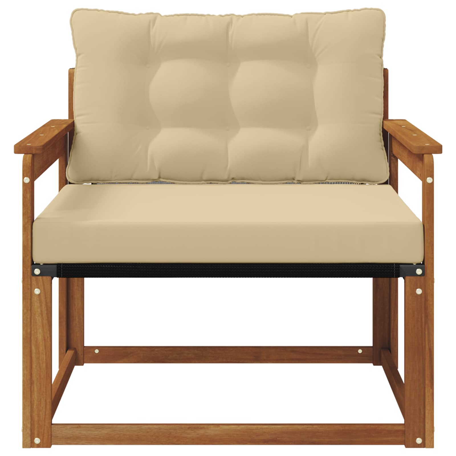 Buiten bankenset Massief Acaciahout en Textilene Naturel image 5