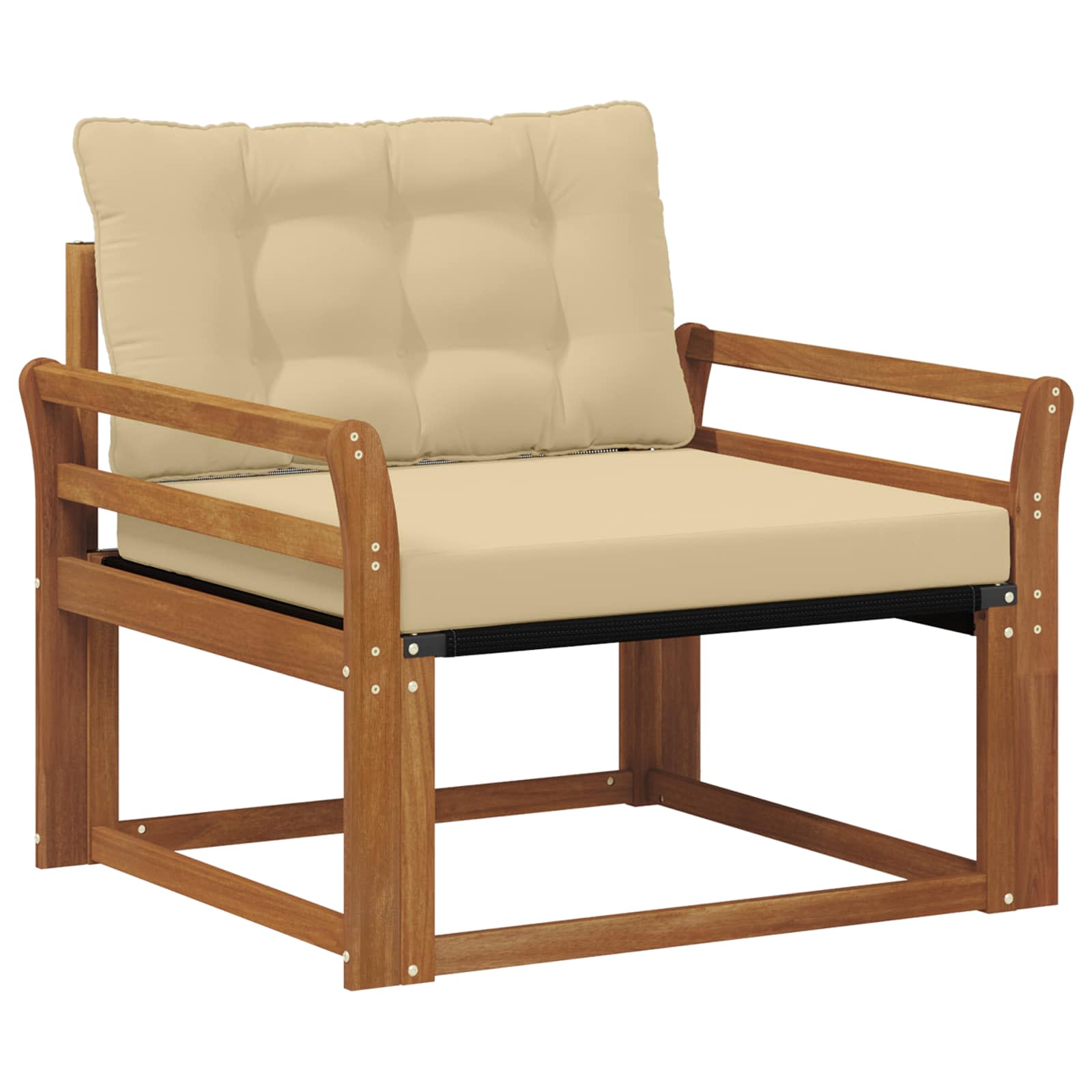 Zunanja garnitura za sedenje Masivno akacijevo les in Textilene - slika 2