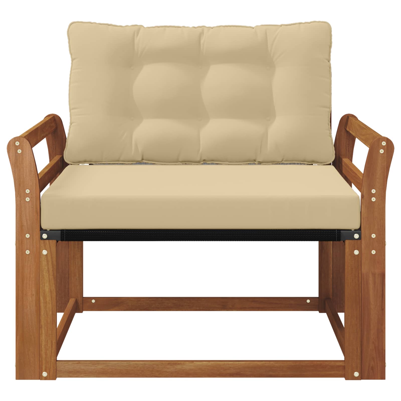 Zunanja garnitura za sedenje Masivno akacijevo les in Textilene - slika 5