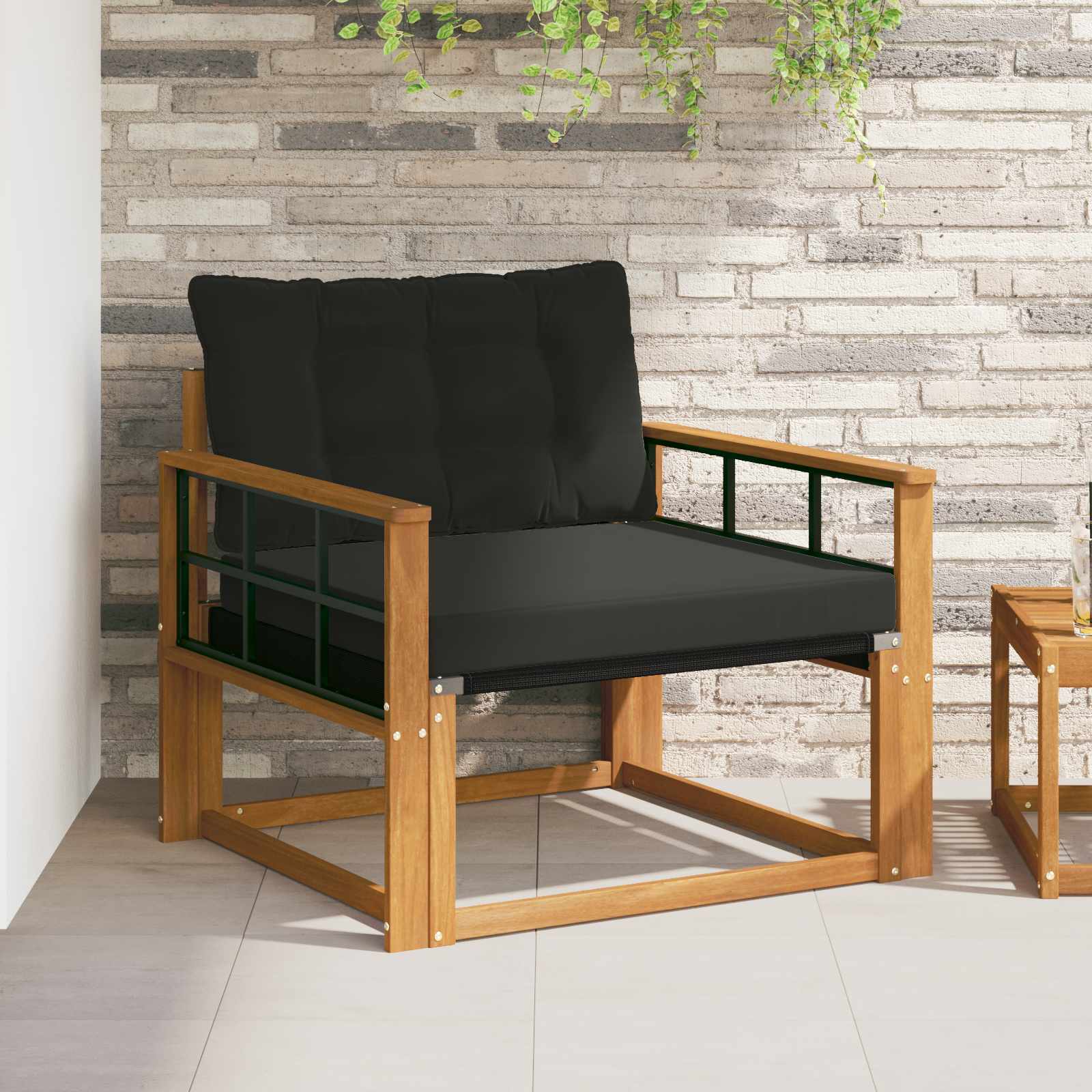 vidaXL Outdoor-Sofagarnitur Massives Akazienholz und Textilene Natur