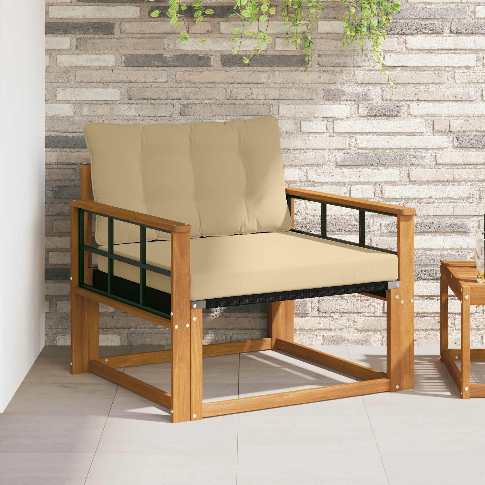 vidaXL Set de canapele de exterior Lemn solid de Acacia și Textilene