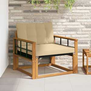 Zunanja garnitura za sedenje Masivno akacijevo les in Textilene