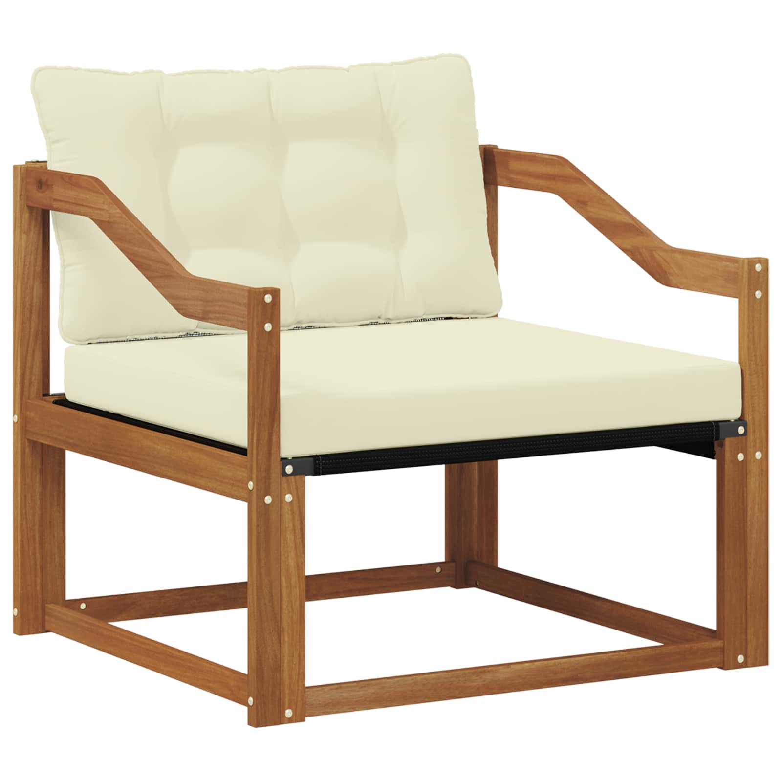 Buiten bankenset Massief Acaciahout en Textilene Naturel image 2