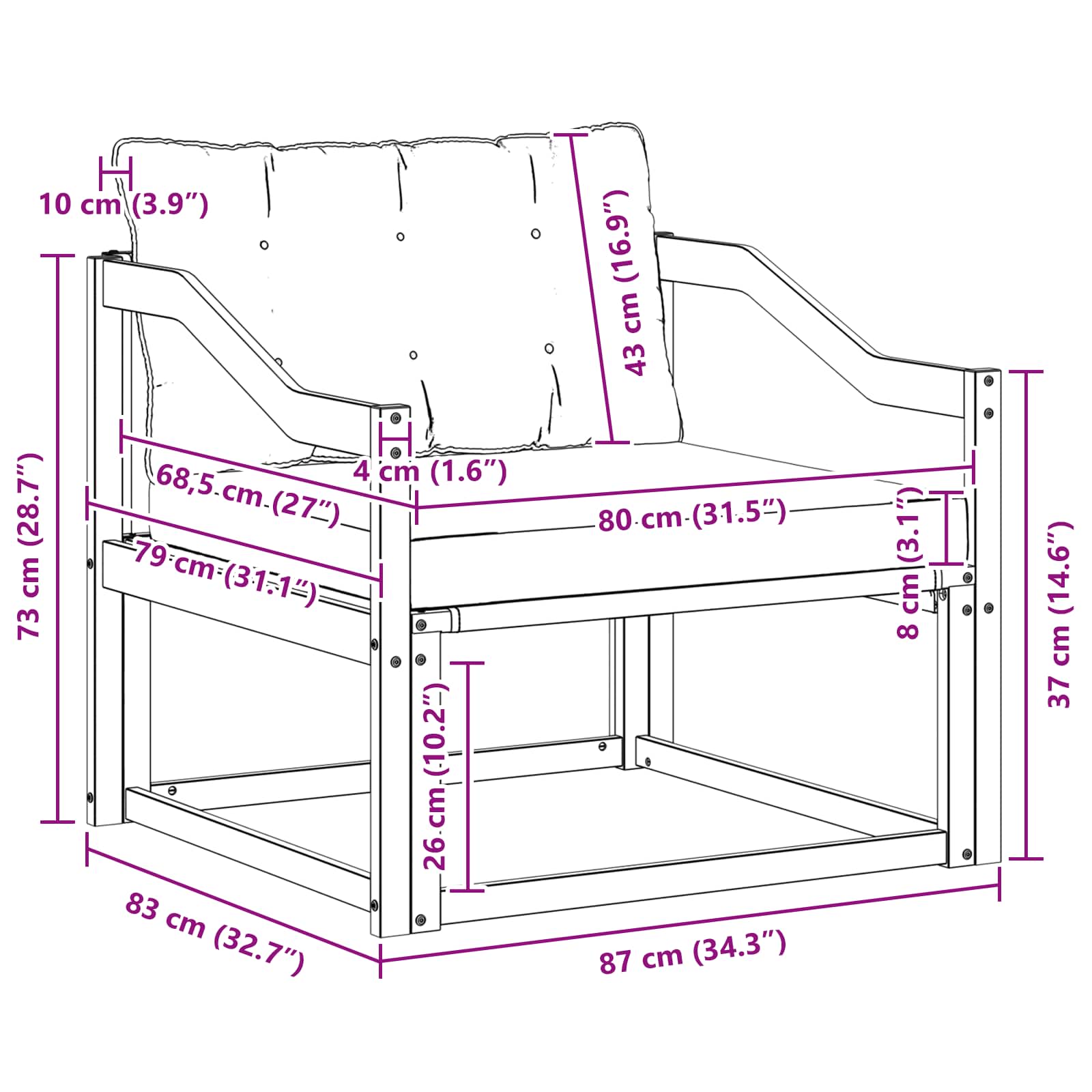 Buiten bankenset Massief Acaciahout en Textilene Naturel image 9
