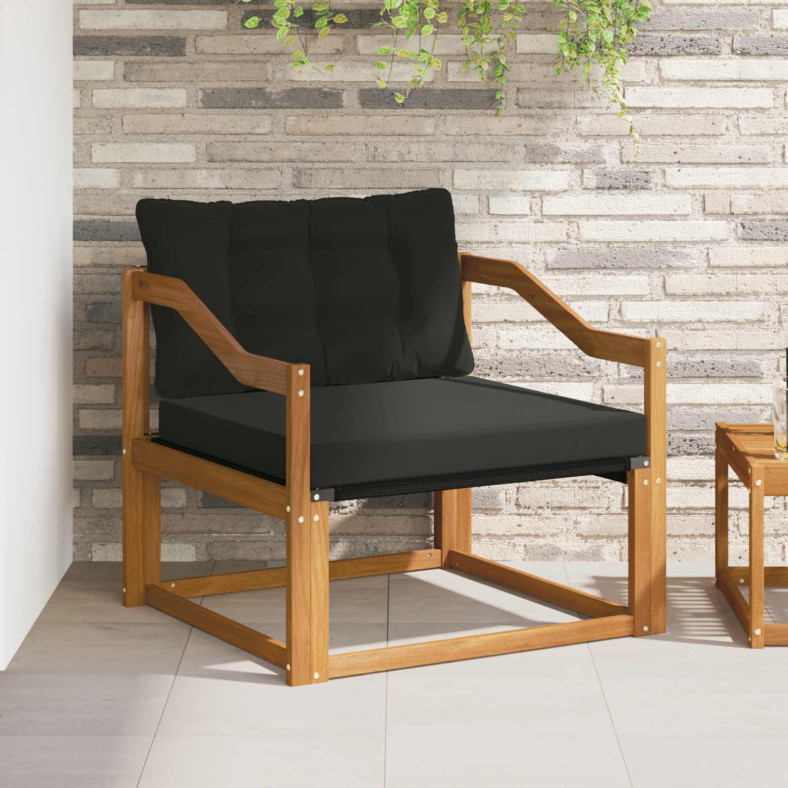 vidaXL Outdoor-Sofagarnitur Massives Akazienholz und Textilene Natur