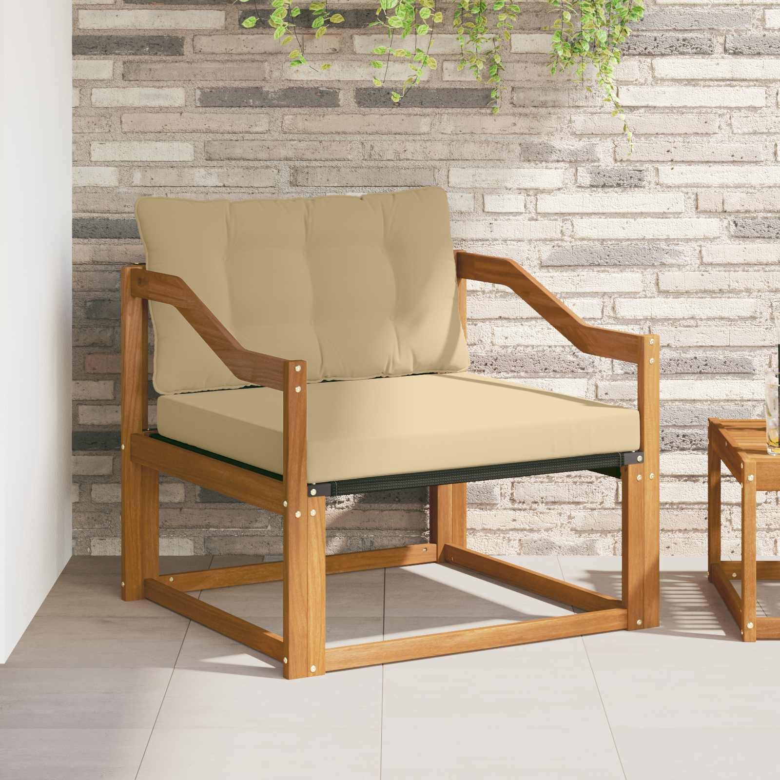 Zunanja garnitura za sedenje Masivno akacijevo les in Textilene