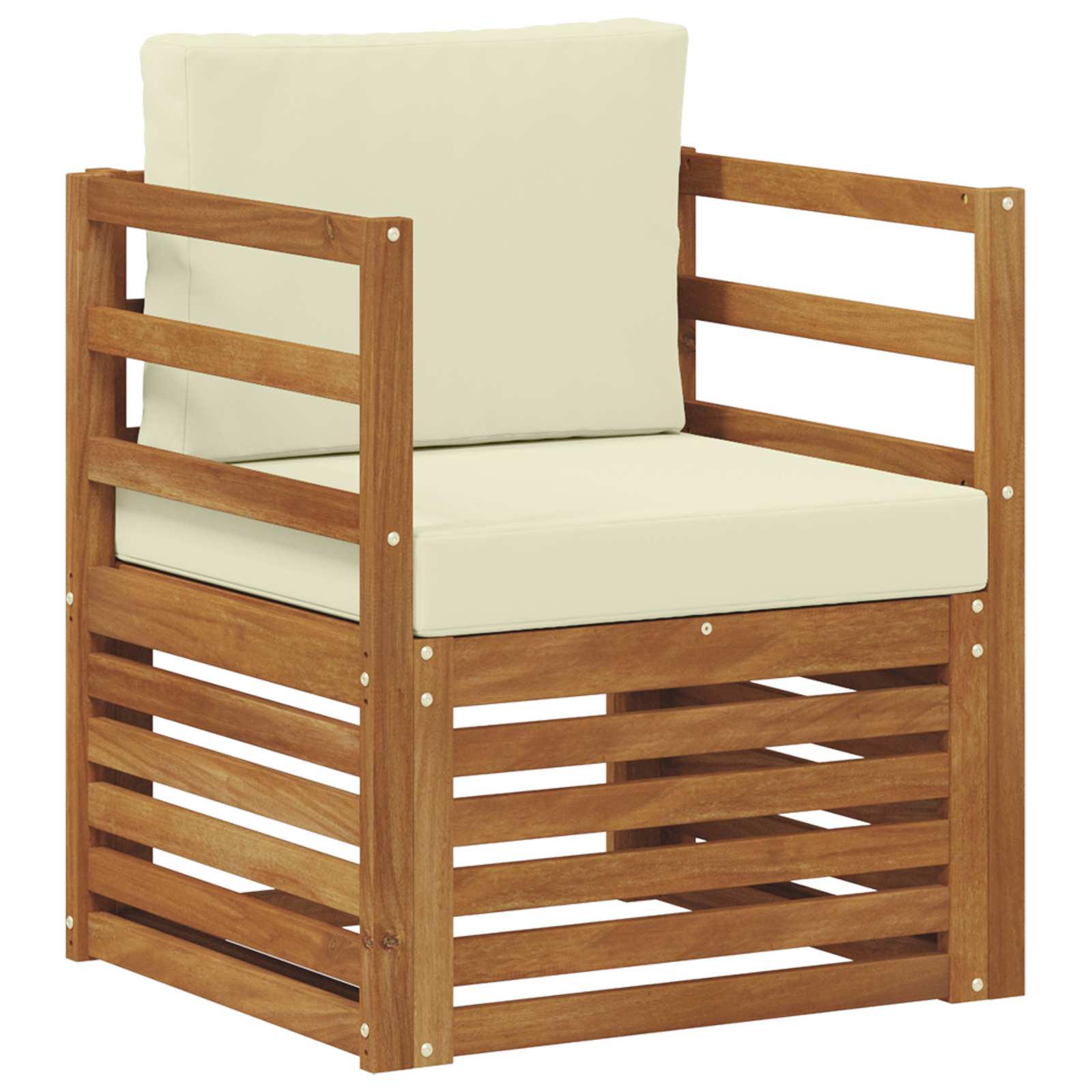 Thumbnail - vidaXL Outdoor-Sofagarnitur Massives Akazienholz und Polyester Natur