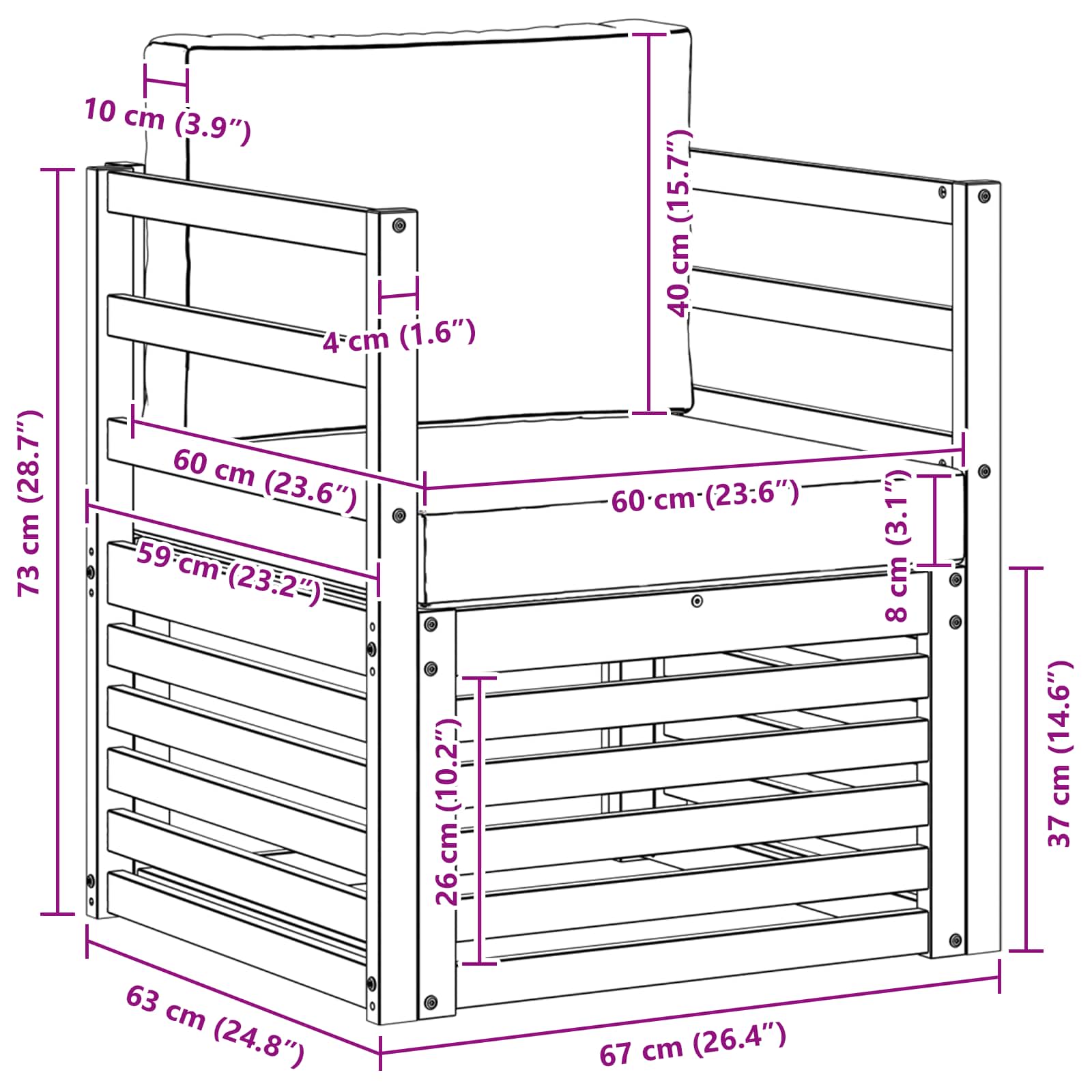 Buiten bankenset Massief Acaciahout en Polyester Naturel image 8