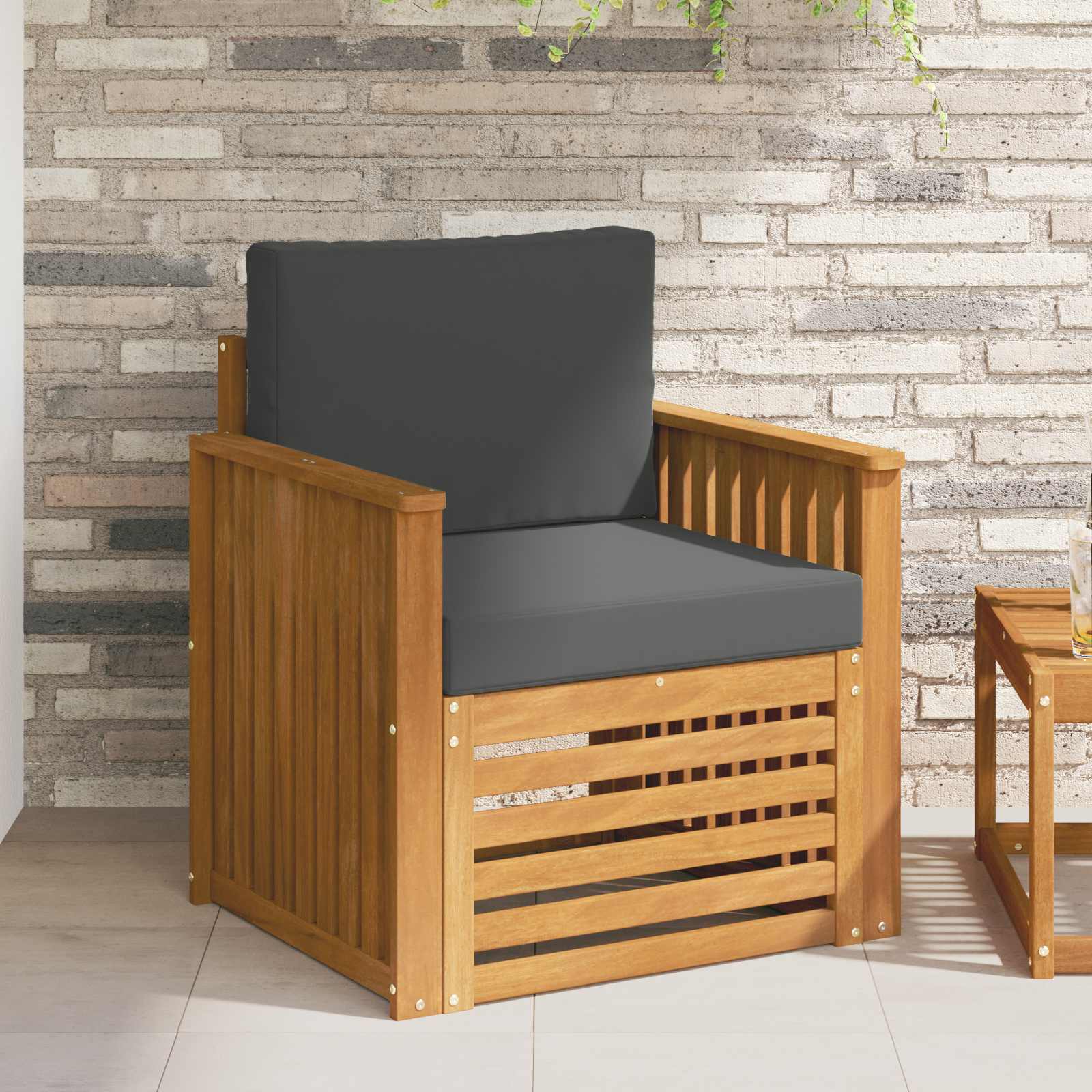 vidaXL Outdoor-Sofagarnitur mit Kissen Natur 71 x 63 x 73 cm