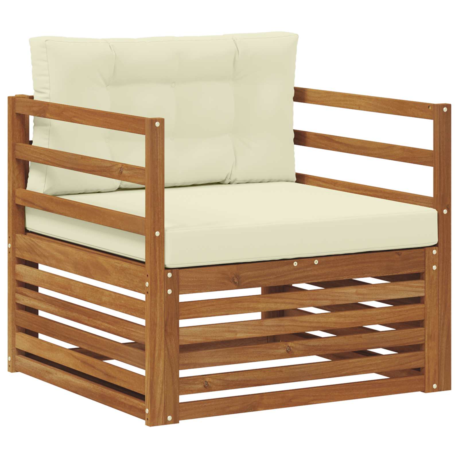 Thumbnail - vidaXL Outdoor-Sofagarnitur Massives Akazienholz und Polyester Natur