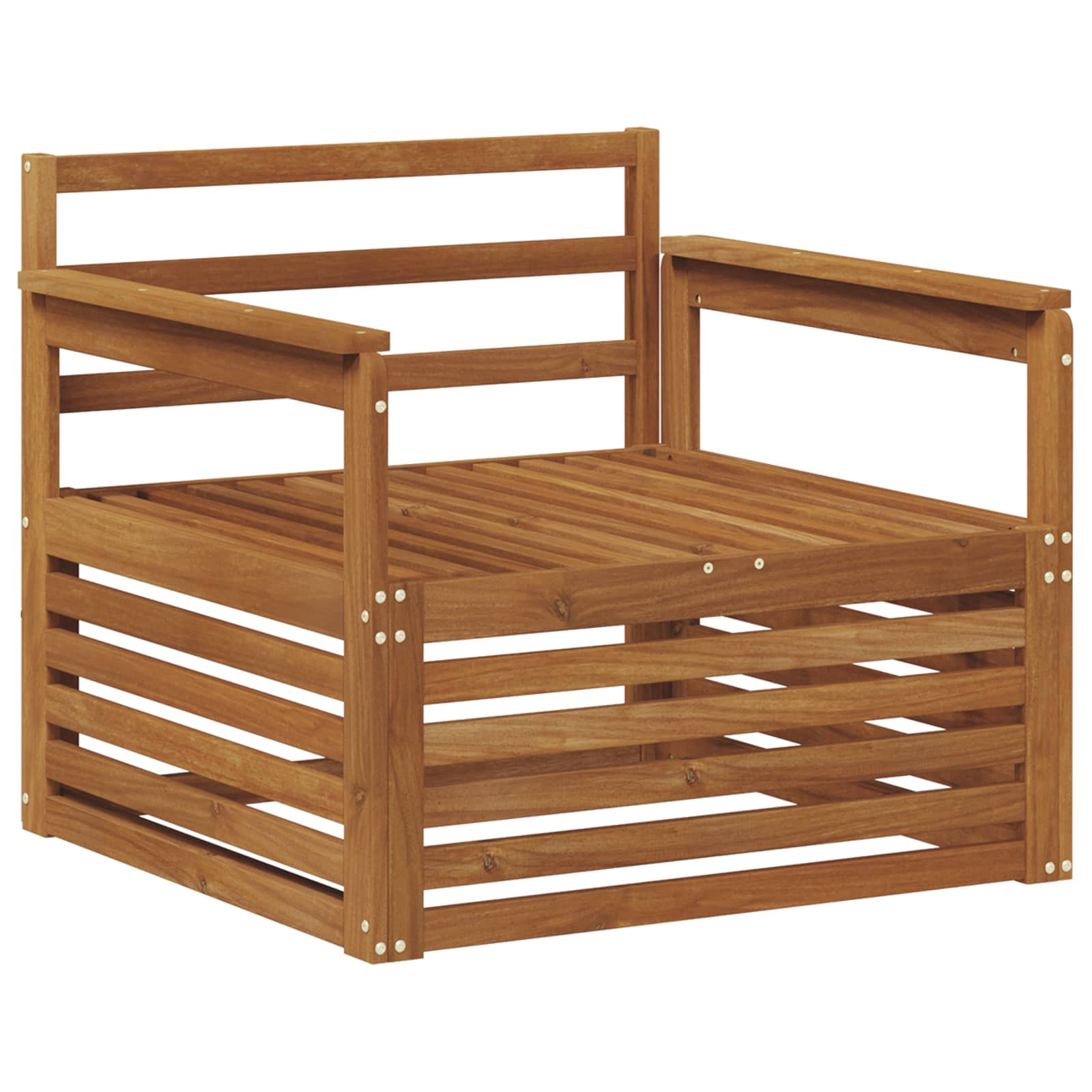 2 Stuk Bank met armleuningen Massief Acaciahout Naturel image 2