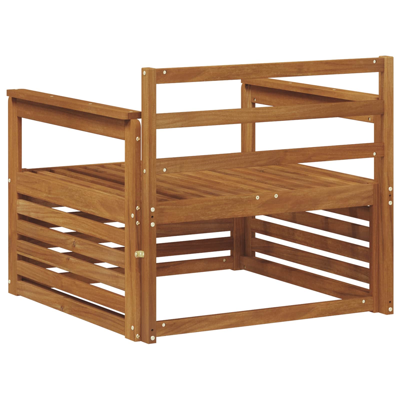 2 Stuk Bank met armleuningen Massief Acaciahout Naturel image 5