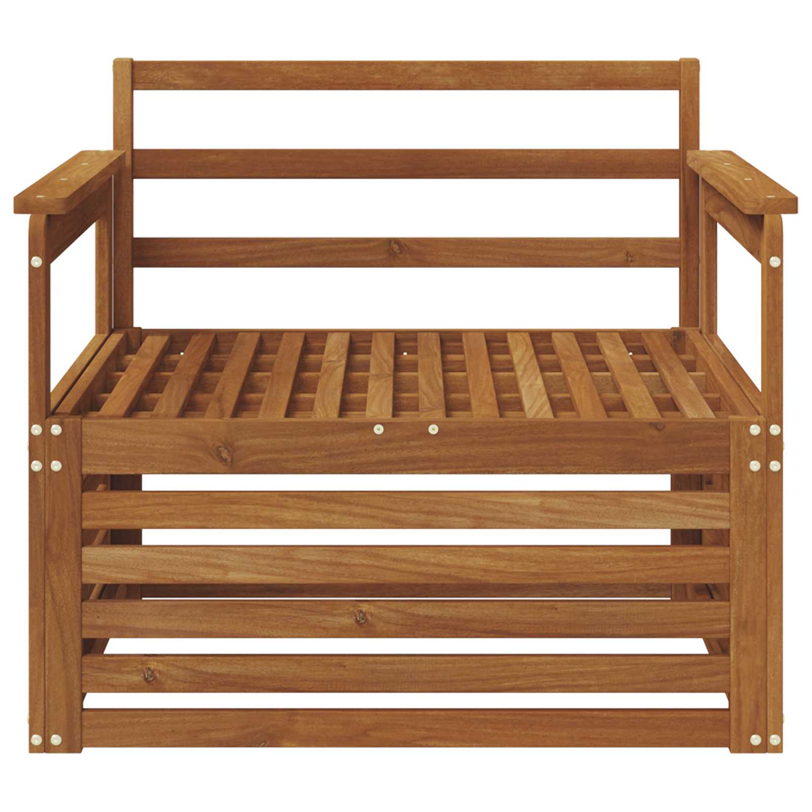 2 Stuk Bank met armleuningen Massief Acaciahout Naturel image 3