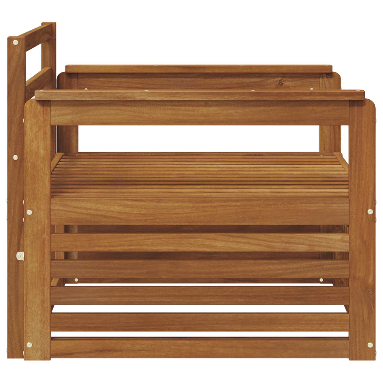 2 Stuk Bank met armleuningen Massief Acaciahout Naturel image 4