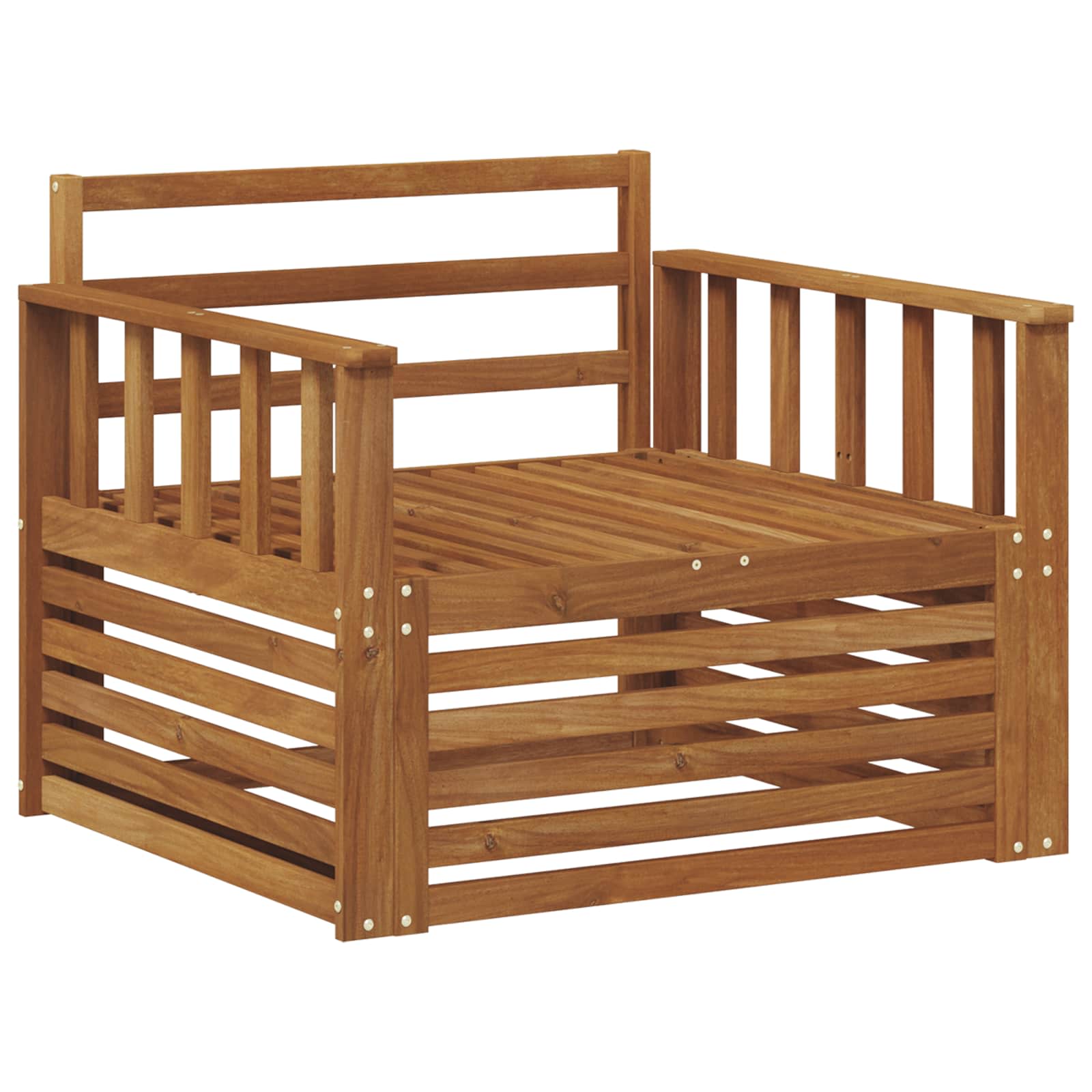 2 Stuk Bank met armleuningen Massief Acaciahout Naturel image 2