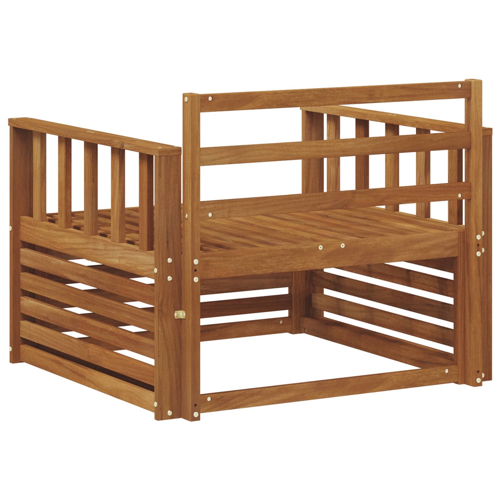 2 Stuk Bank met armleuningen Massief Acaciahout Naturel image 5