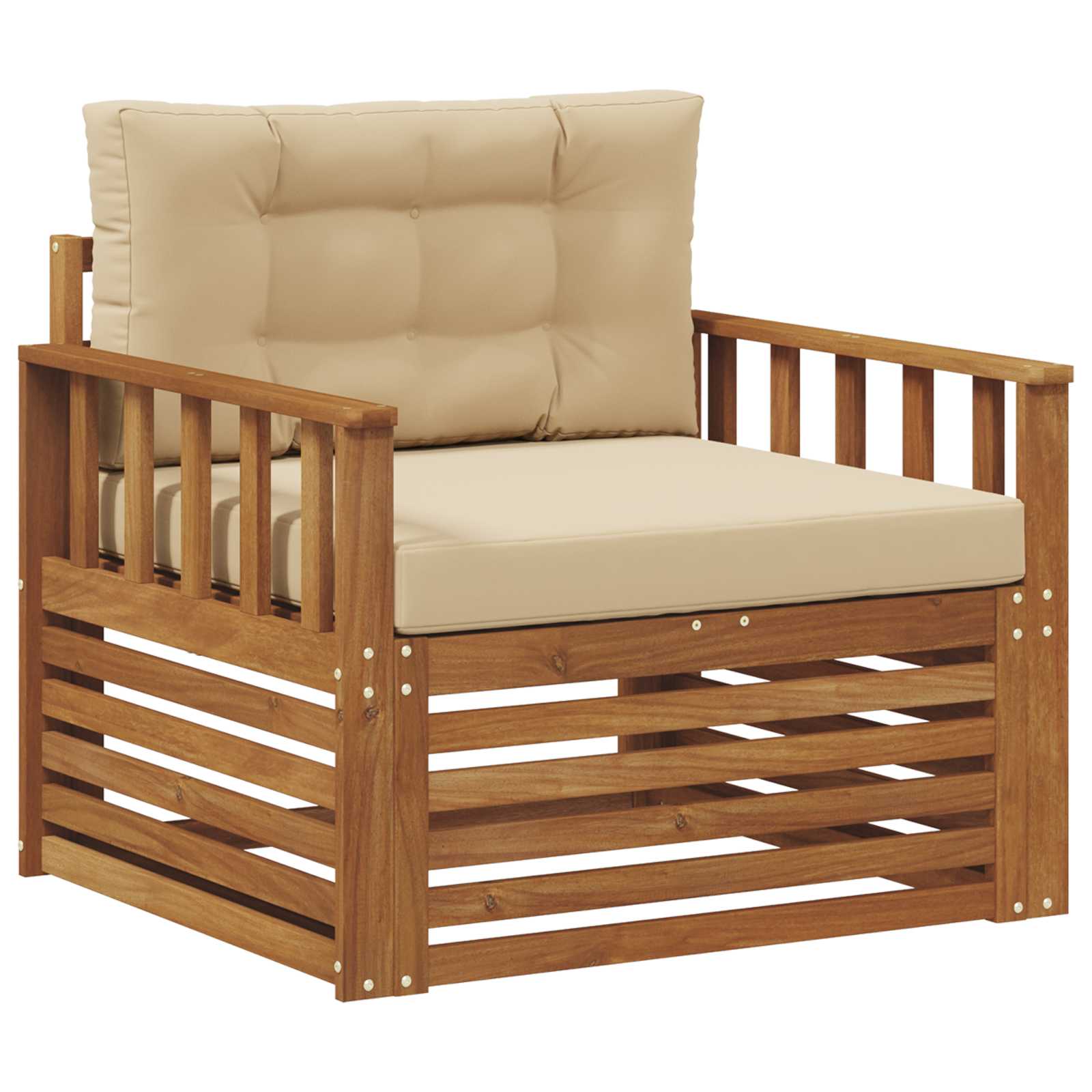 Thumbnail - vidaXL Outdoor-Sofagarnitur Massives Akazienholz und Polyester Natur