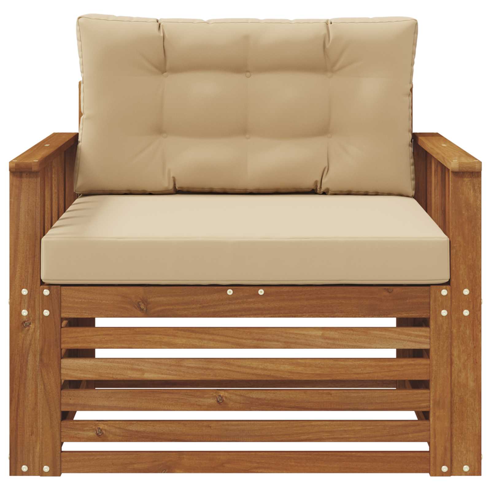 Thumbnail - vidaXL Outdoor-Sofagarnitur Massives Akazienholz und Polyester Natur