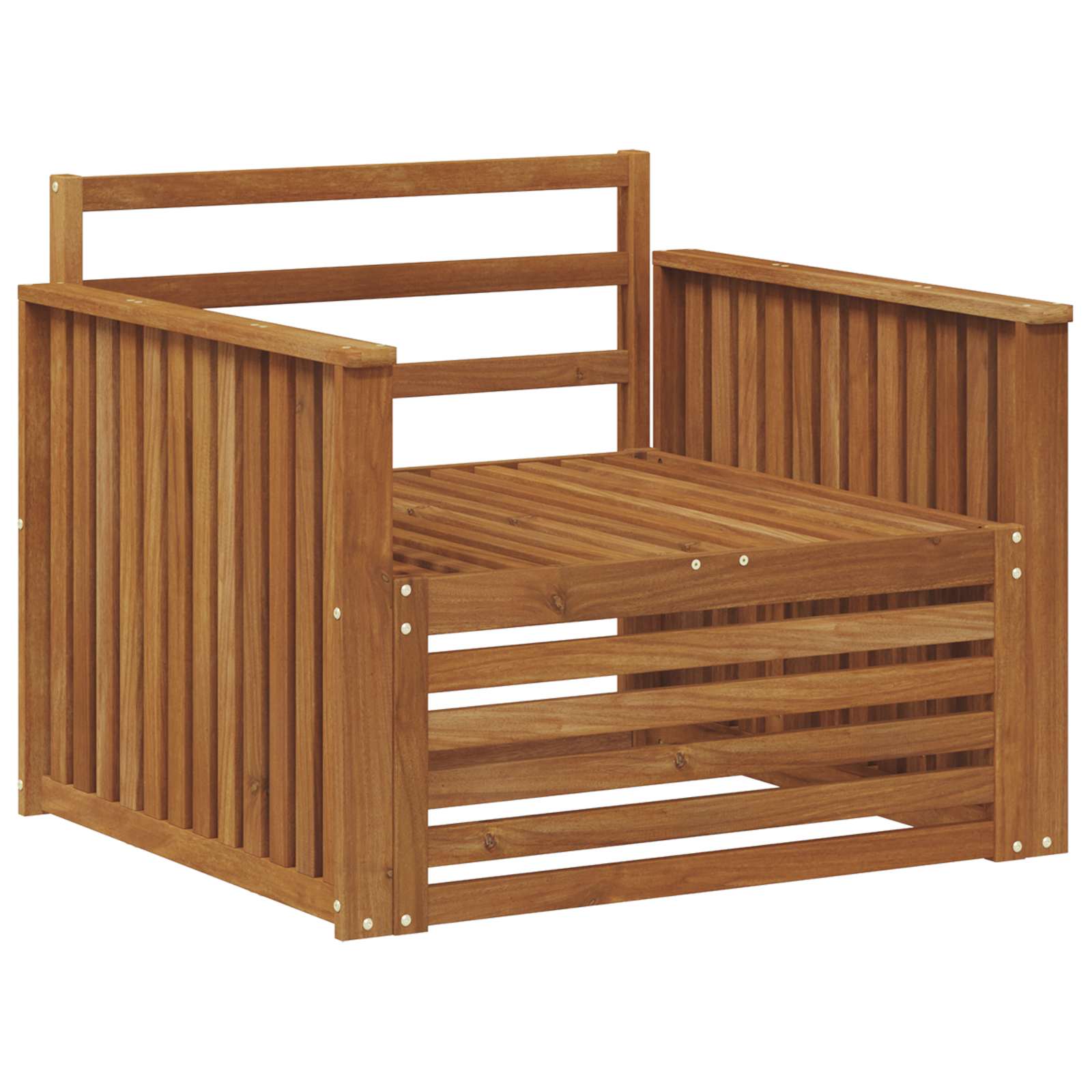 2 Stuk Bank met armleuningen Massief Acaciahout Naturel image 2