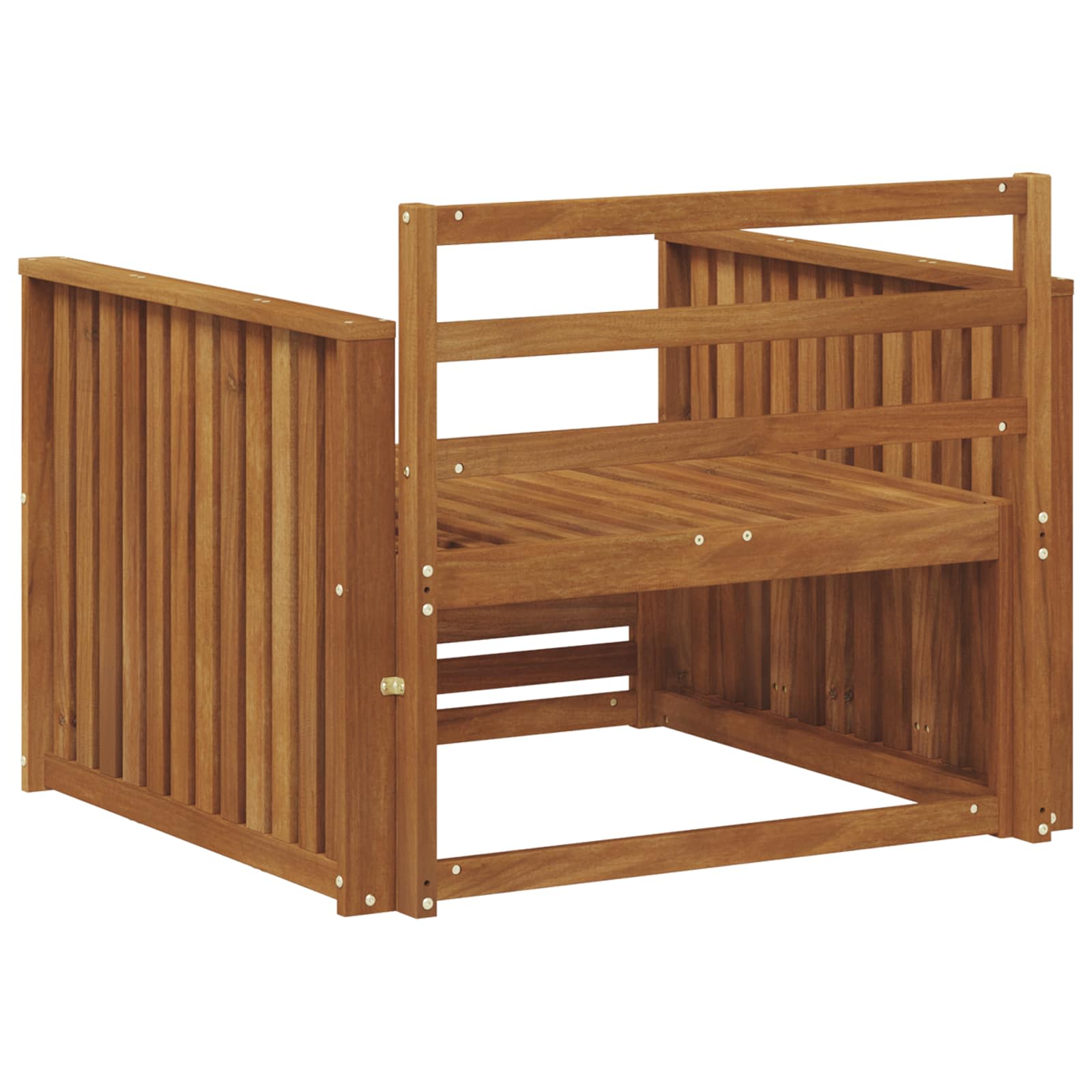 2 Stuk Bank met armleuningen Massief Acaciahout Naturel image 5