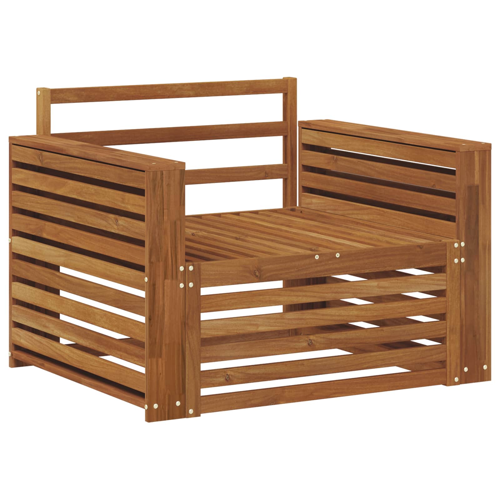 2 Stuk Bank met armleuningen Massief Acaciahout Naturel image 2