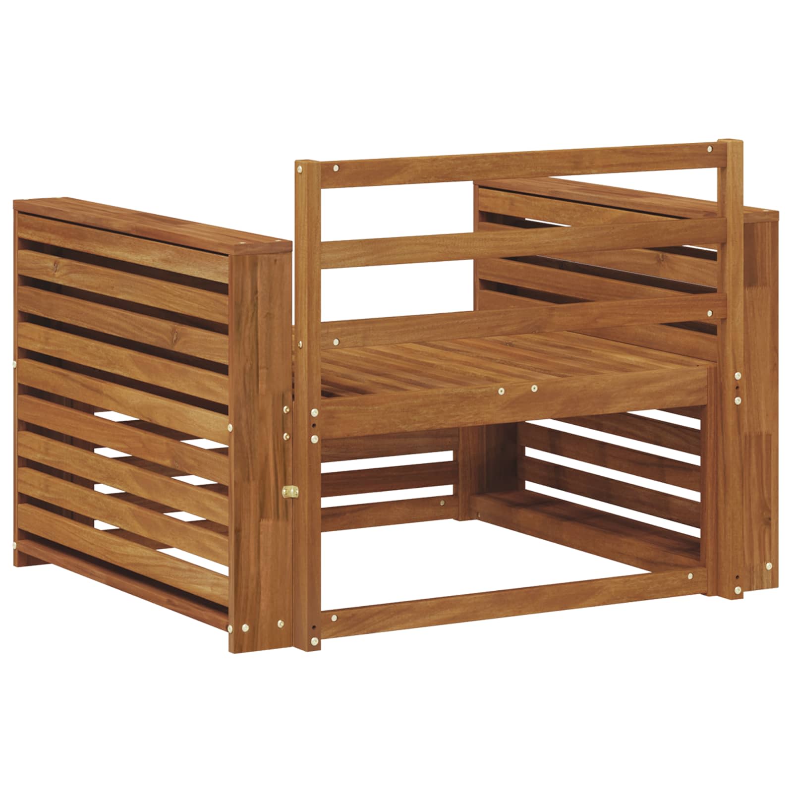 2 Stuk Bank met armleuningen Massief Acaciahout Naturel image 5