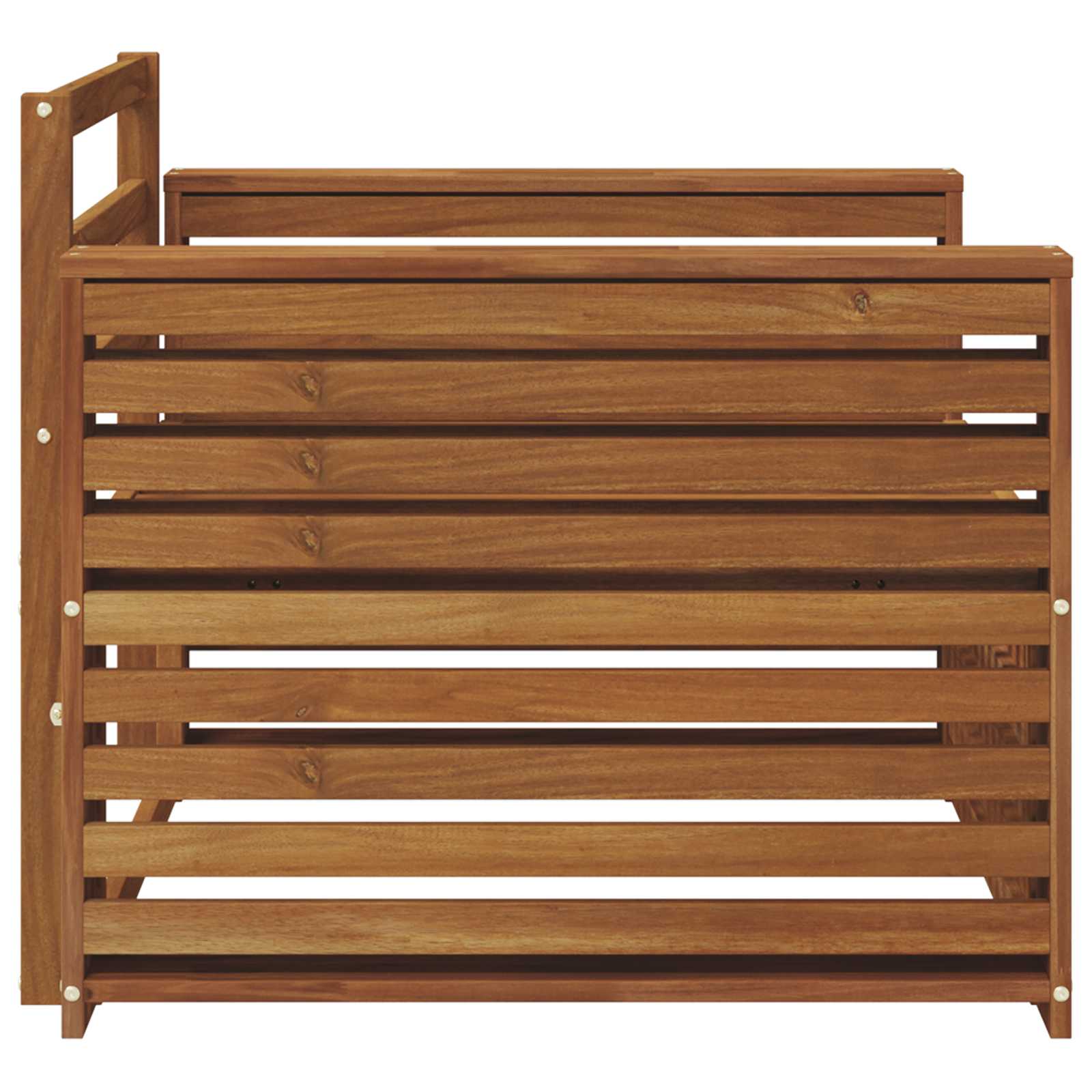 2 Stuk Bank met armleuningen Massief Acaciahout Naturel image 4