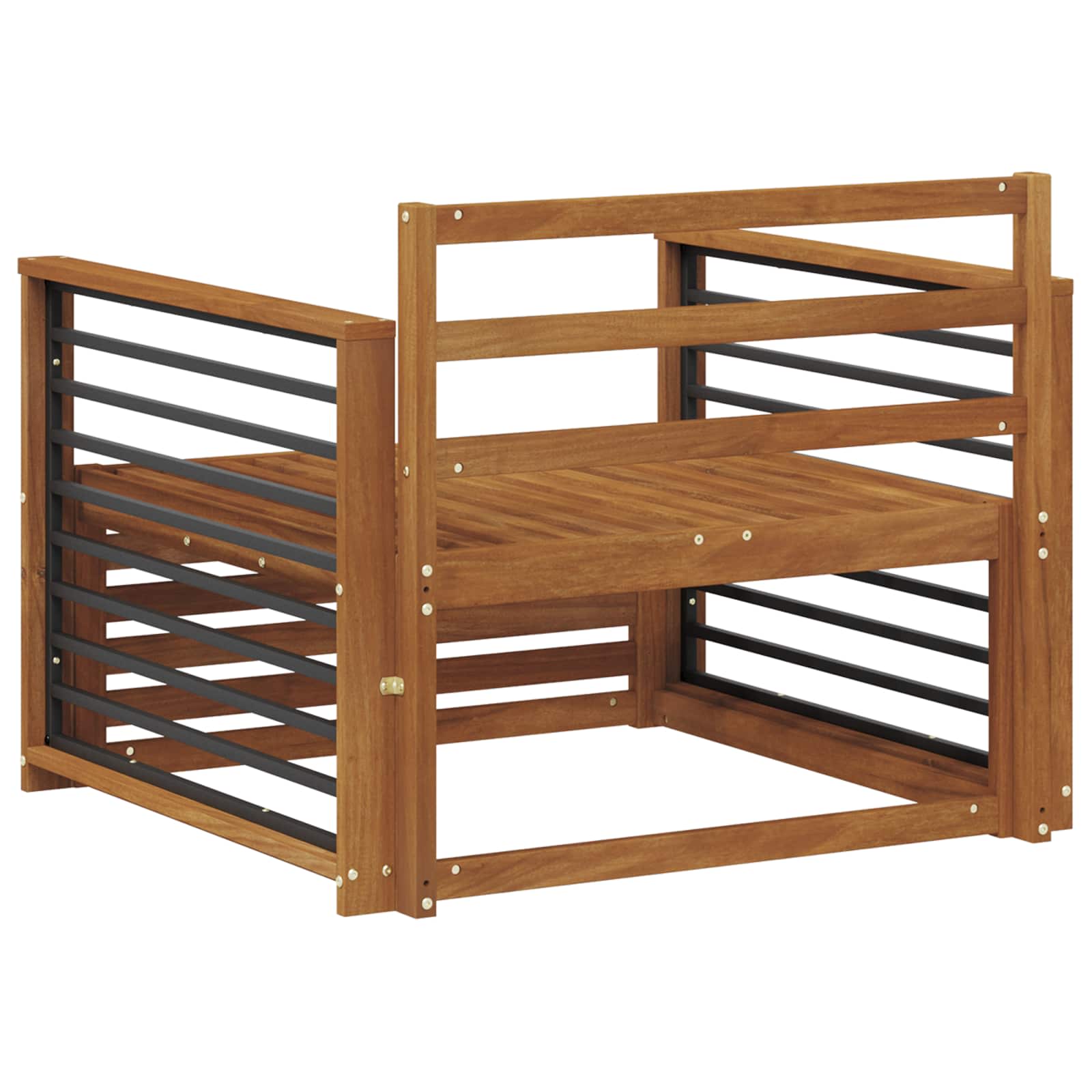 2 Stuk Bank met armleuningen Massief Acaciahout Naturel image 5