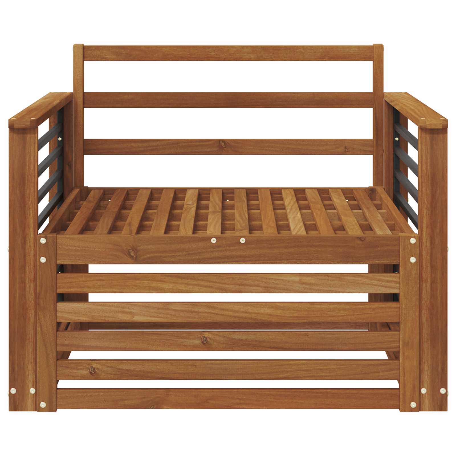 2 Stuk Bank met armleuningen Massief Acaciahout Naturel image 3