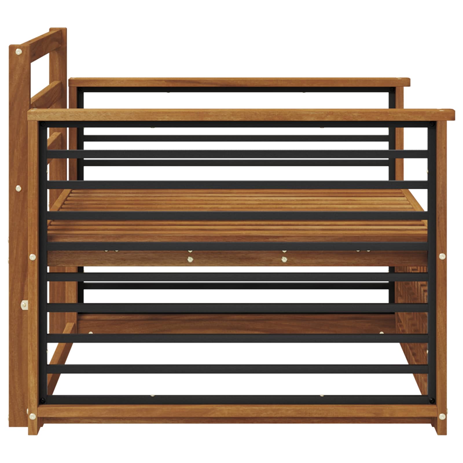 2 Stuk Bank met armleuningen Massief Acaciahout Naturel image 4