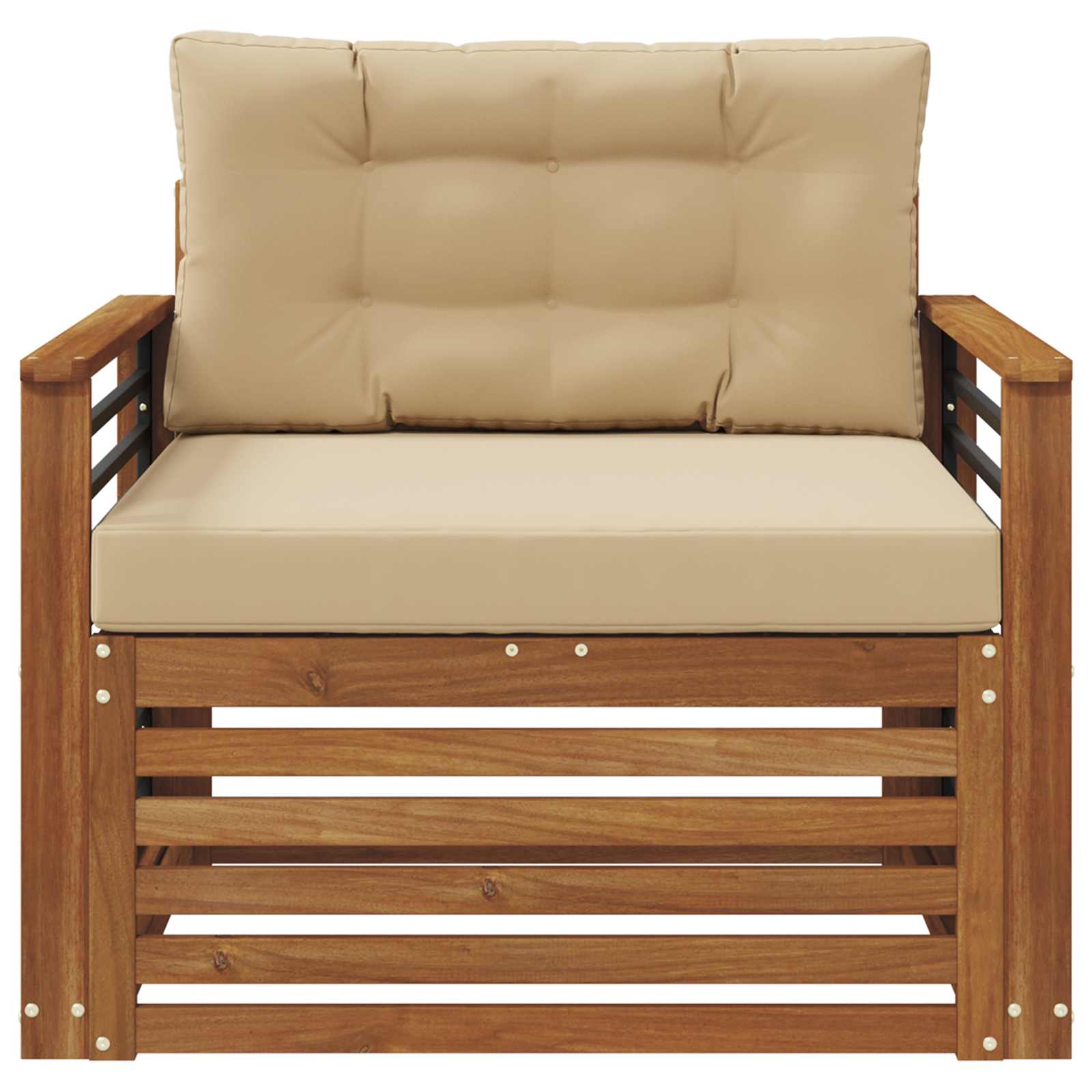 Thumbnail - vidaXL Outdoor-Sofagarnitur Massives Akazienholz und Polyester Natur