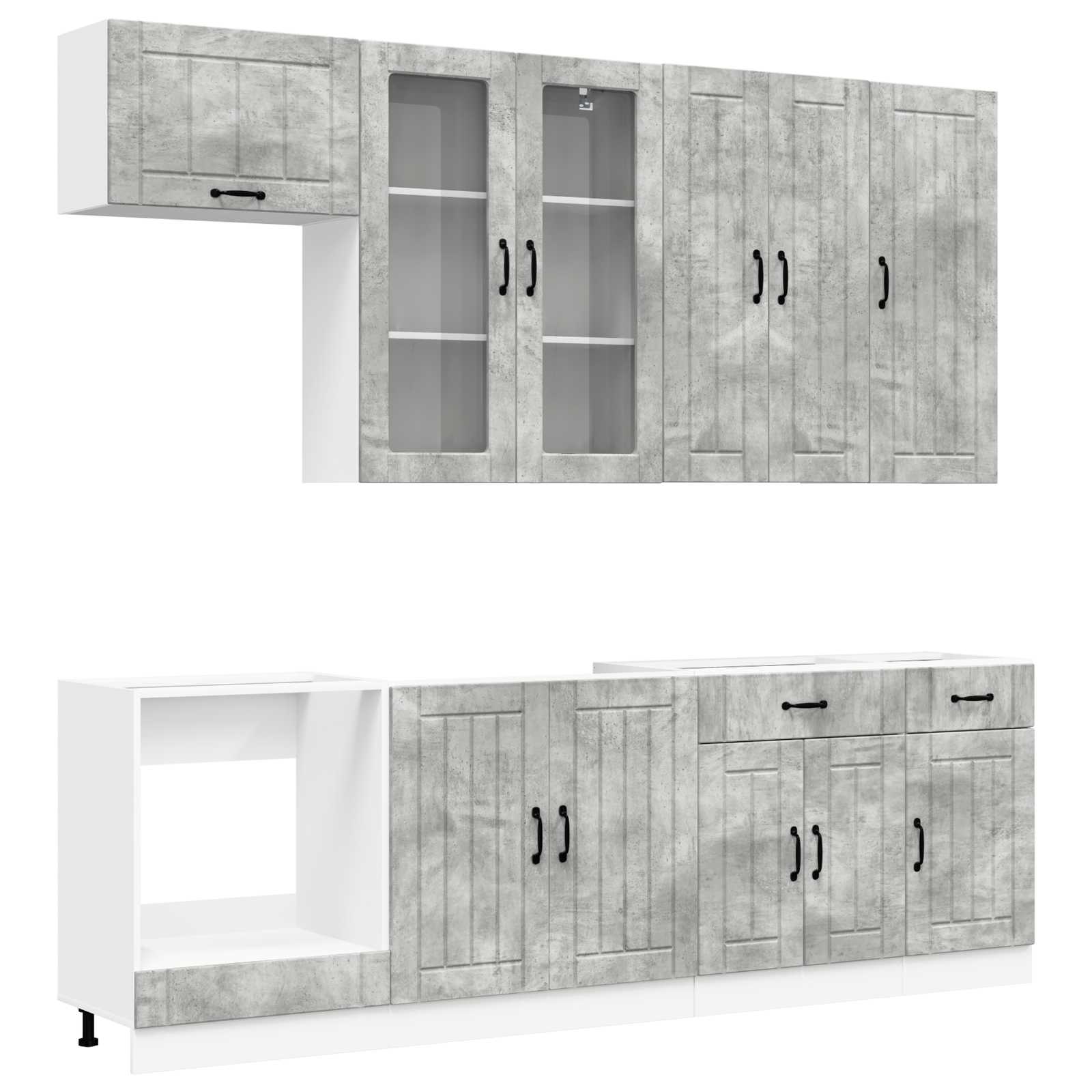 Keittiö Yksikkö LUCCA 8 pcs Betoninharmaa Tekninen puu - Image 2