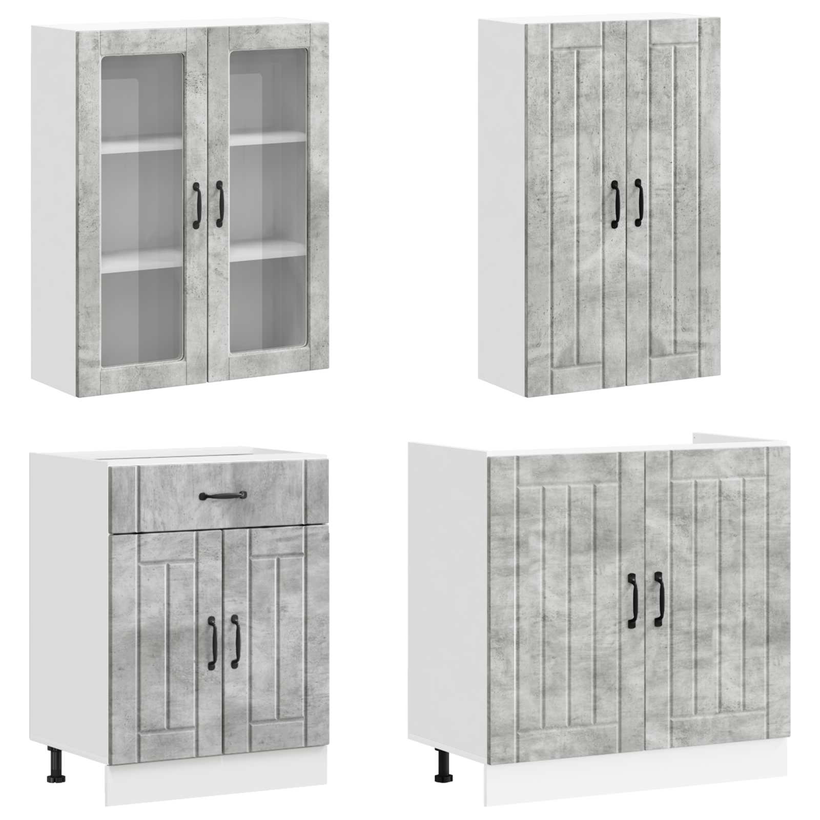 Keittiö Yksikkö LUCCA 8 pcs Betoninharmaa Tekninen puu - Image 3