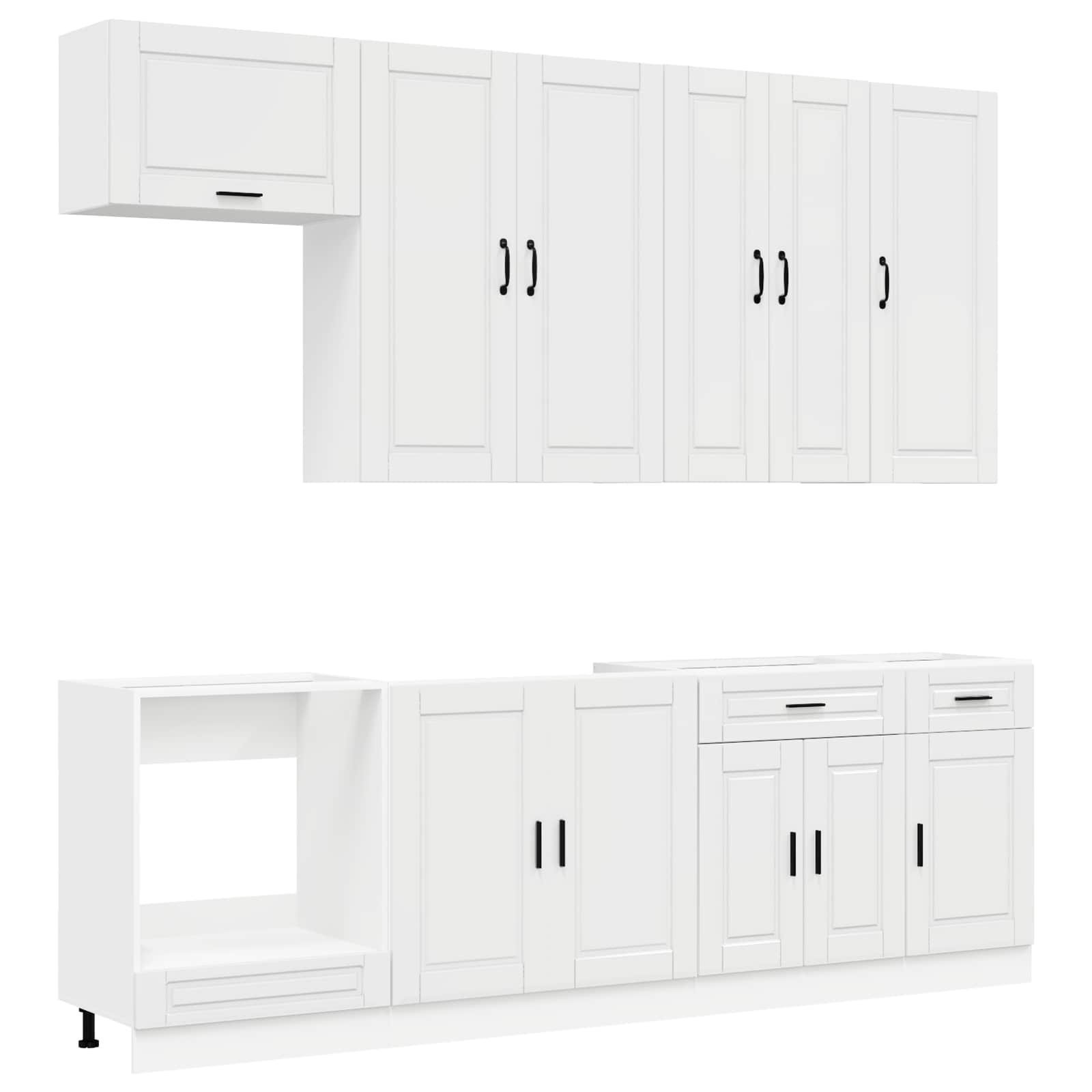 Keittiö Yksikkö PORTO 8 pcs Korkeakiiltoinen valkoinen - Image 2