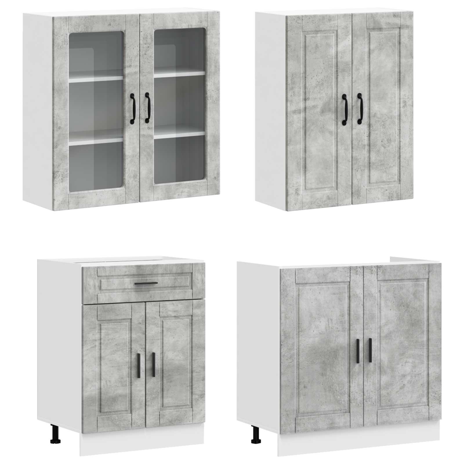 Keittiö Yksikkö PORTO 8 pcs Betoninharmaa Tekninen puu - Image 3