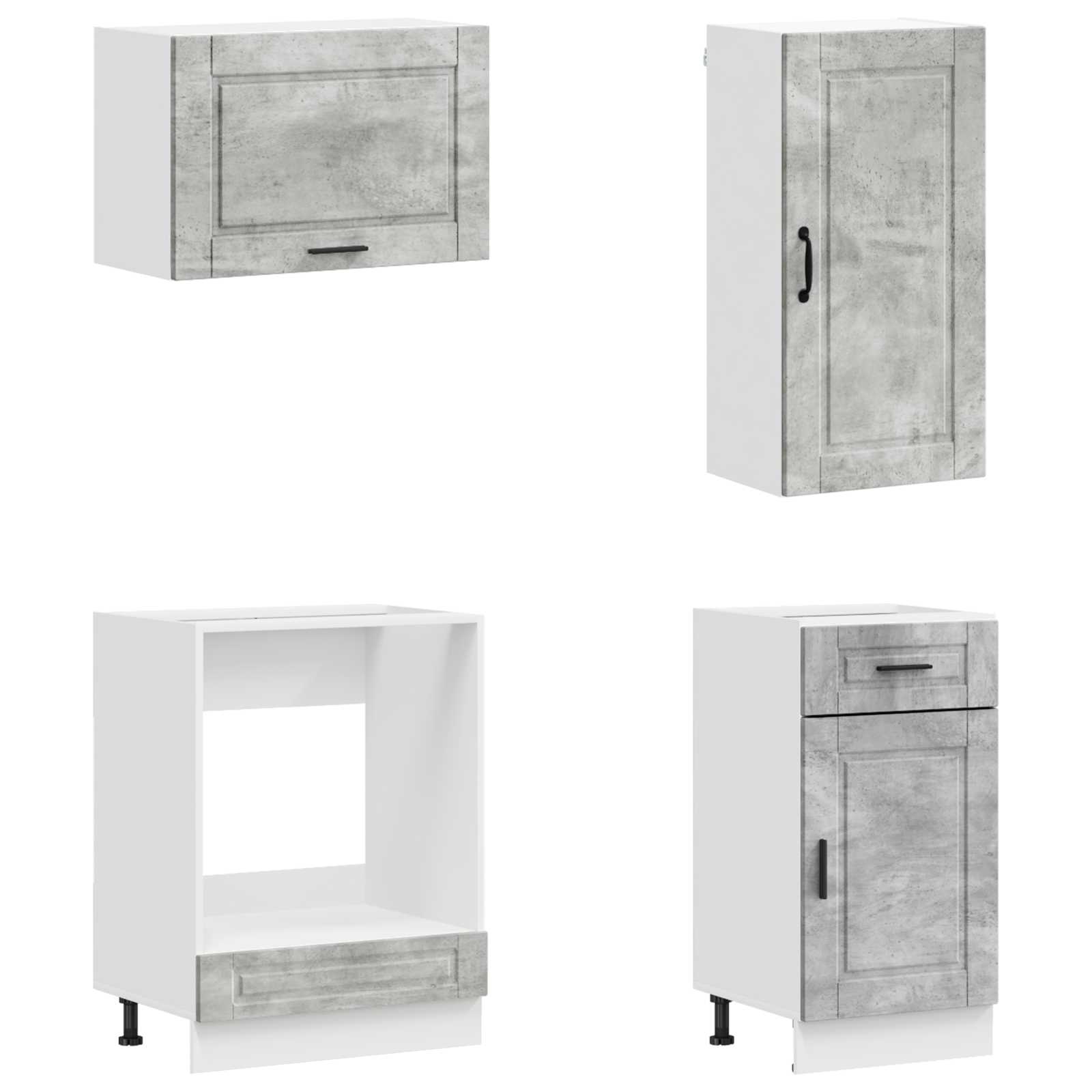 Keittiö Yksikkö PORTO 8 pcs Betoninharmaa Tekninen puu - Image 4